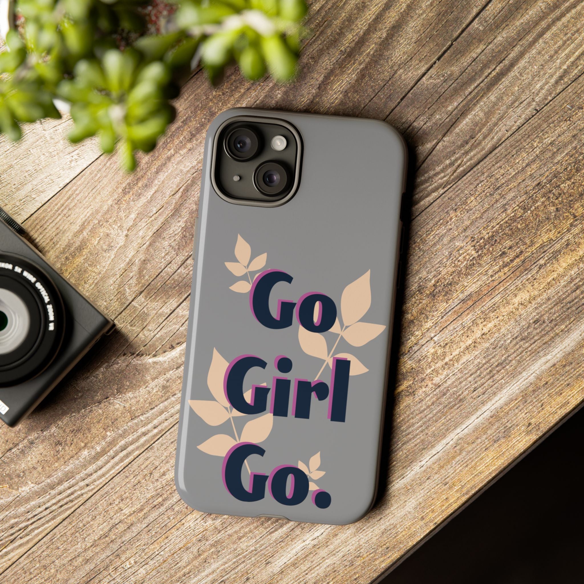 Stylish Phone Case - Go Girl Go, Motivational Tough Case, Gift for Her, Kindness Reminder, Floral Mobile Cover, Inspirational Phone [...]