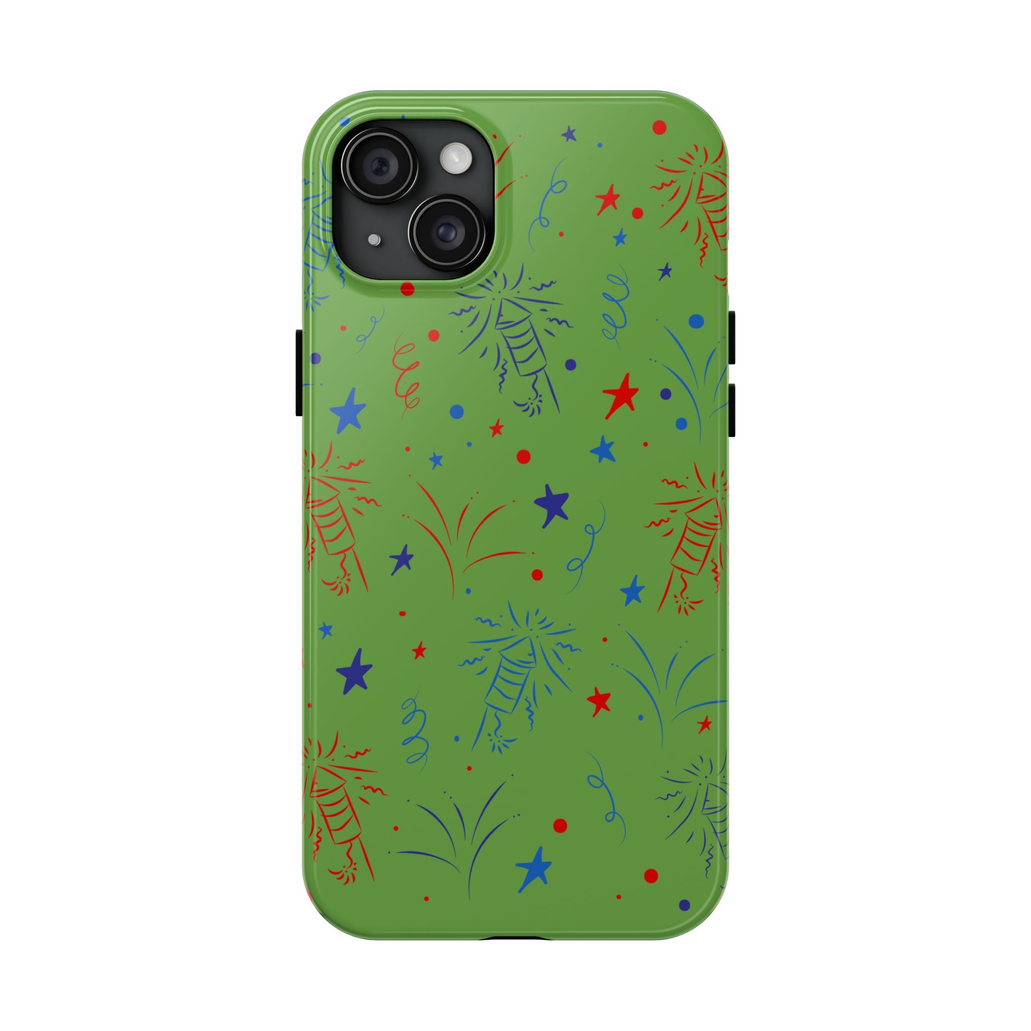 Celebratory Tough Phone Cases, Festive Phone Cover, Fireworks Phone Protector, Green Party Case, Holiday Mobile Case
