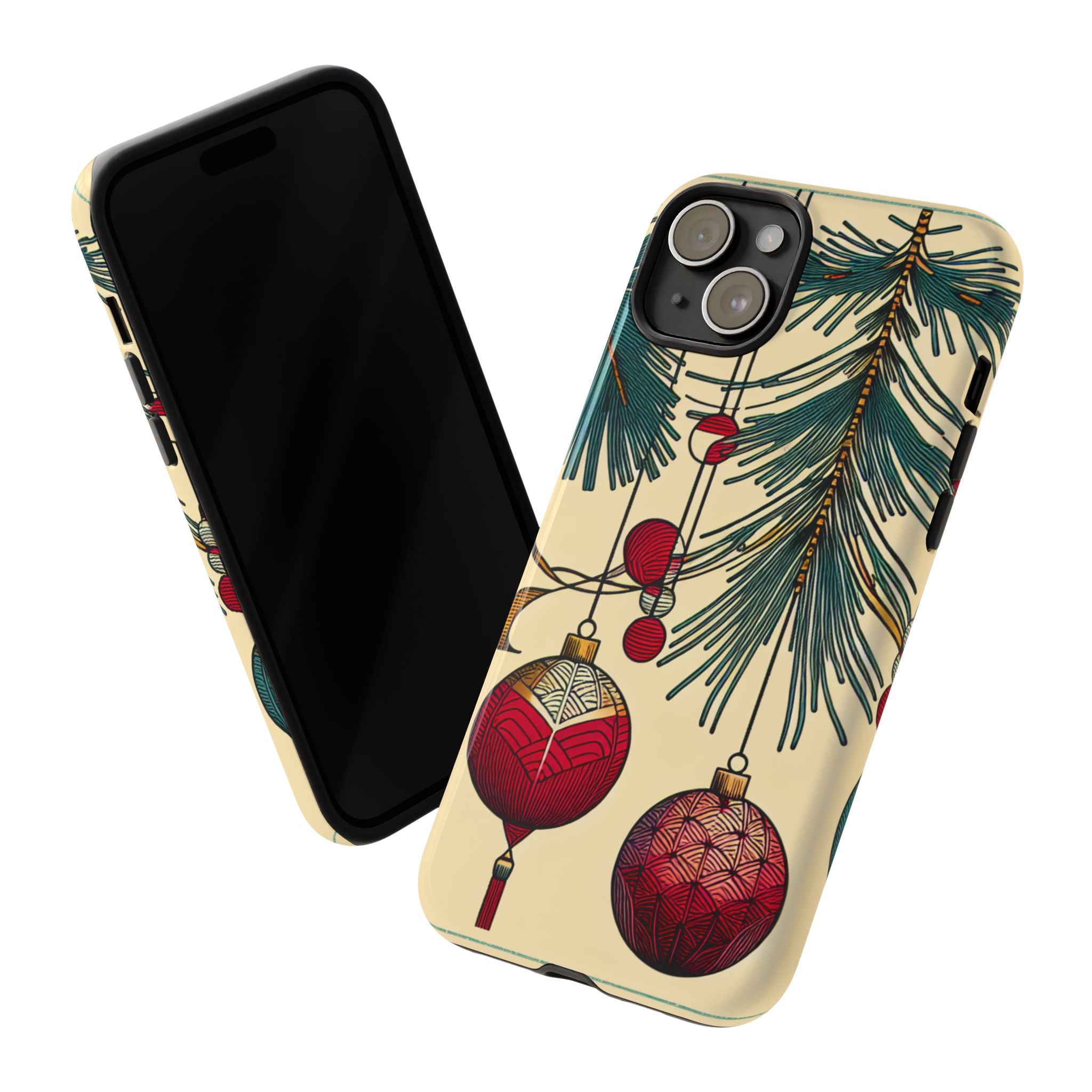 Christmas Phone Case with Ornament Design | Holiday Gift, Festive Mobile Cover, Cute Tough Case, Winter Decoration
