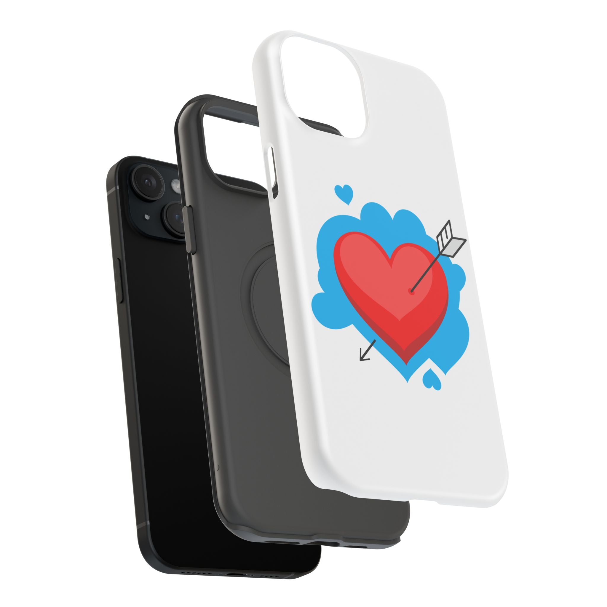Heart Arrow Impact-Resistant Phone Case, Cute Phone Cover, Valentine's Day Gift, Durable Case, Love Themed Accessory