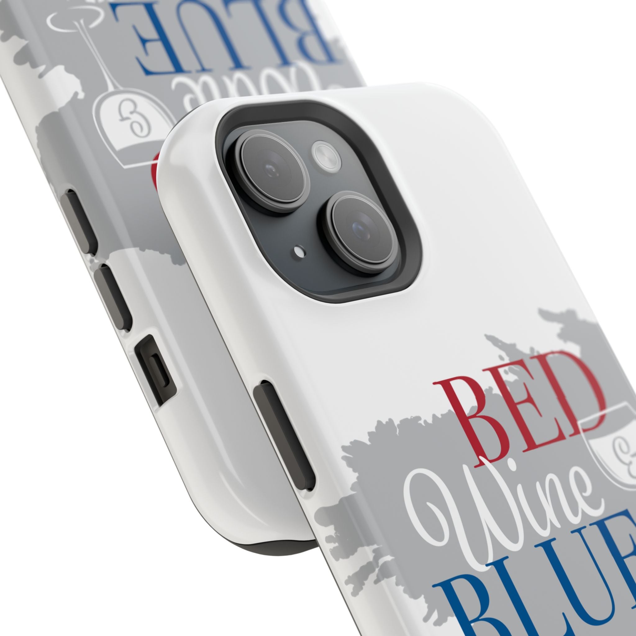 Wine & Blue Phone Case, Impact-Resistant Cellphone Cover, Gift for Wine Lovers, Fun Accessory for Celebrations, Stylish Protection