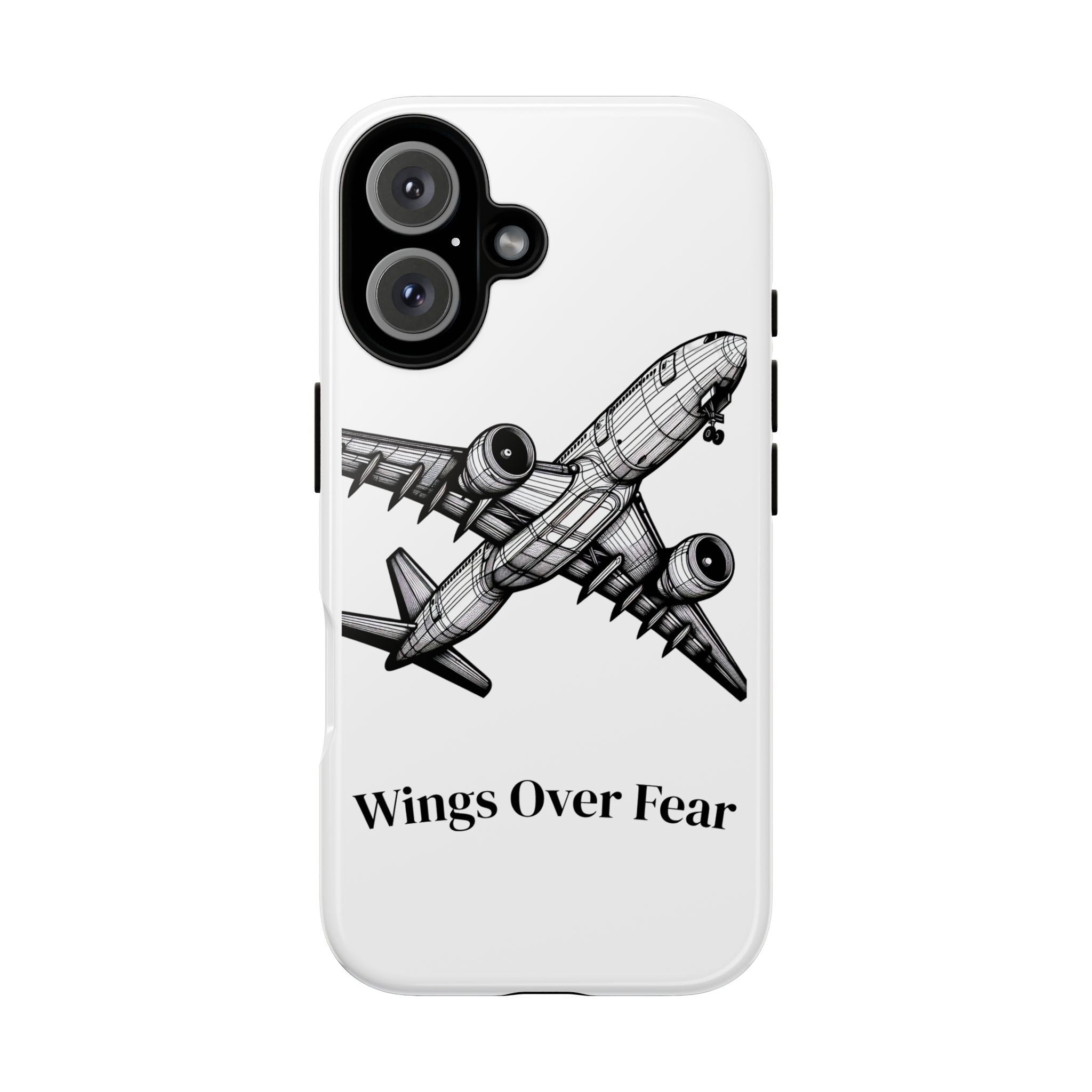 Aviation Phone Case, Inspirational Pilot Gift, Travel Enthusiast Accessory, Unique Airplane Case, Wings Over Fear Design