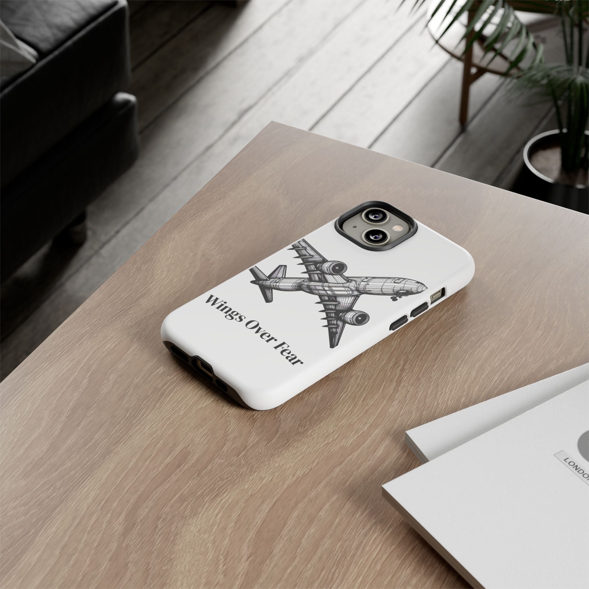 Aviation Phone Case, Inspirational Pilot Gift, Travel Enthusiast Accessory, Unique Airplane Case, Wings Over Fear Design