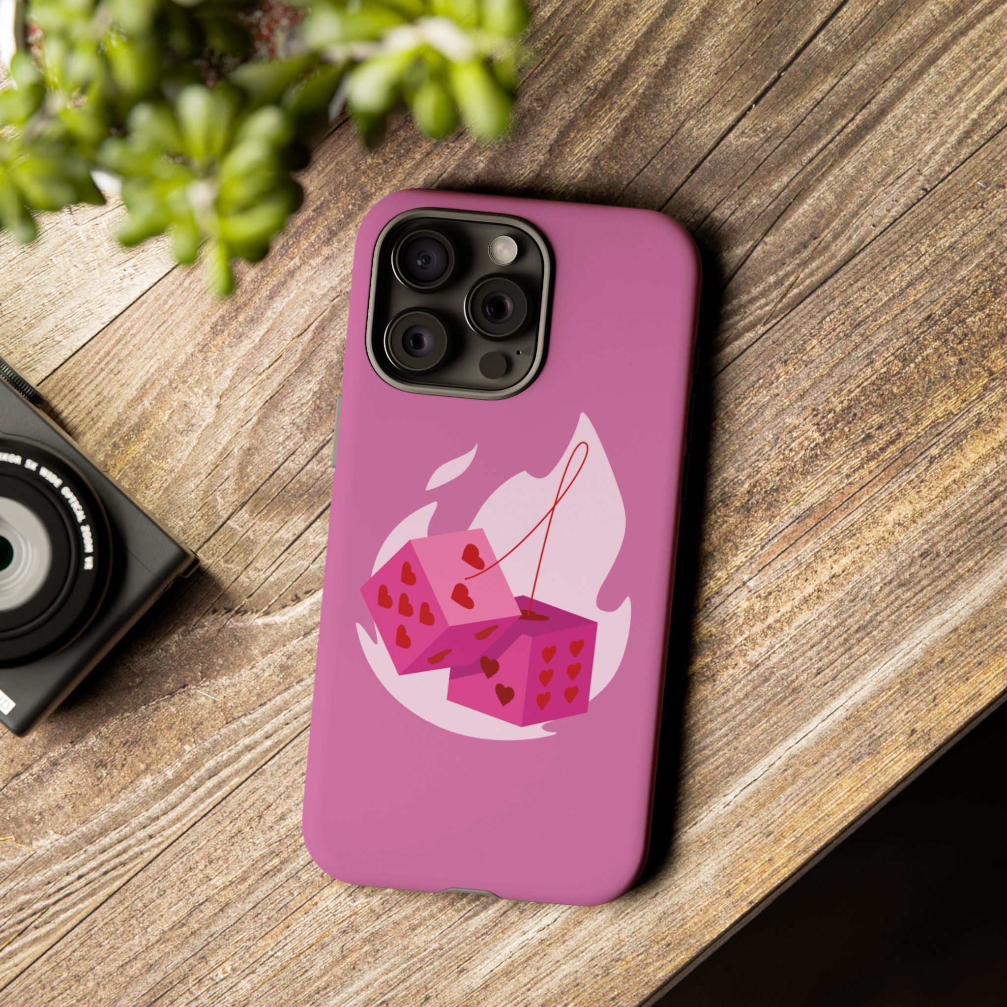 Phone Case, Tough Phone Cover, Heart Design, Cute Cell Accessories, Valentine's Day Gift, Trendy Pink Case