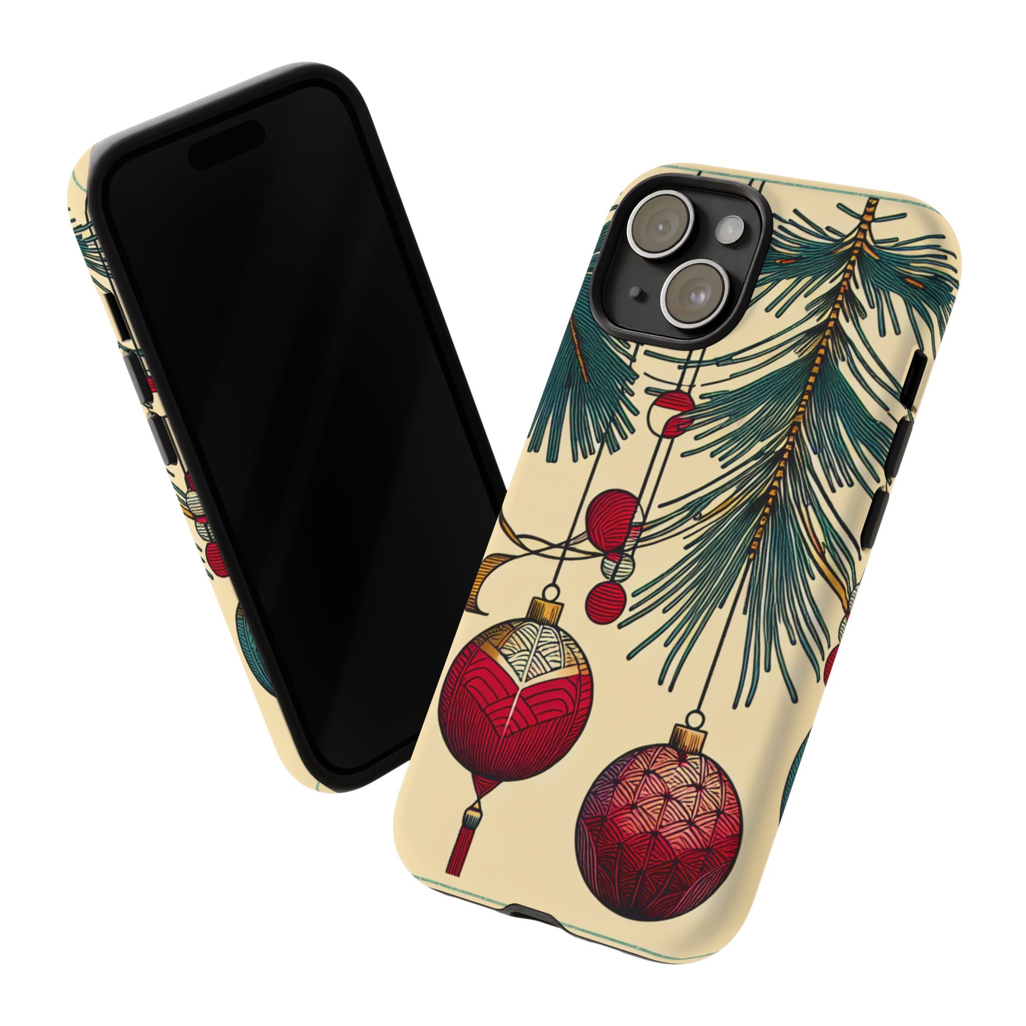 Christmas Phone Case with Ornament Design | Holiday Gift, Festive Mobile Cover, Cute Tough Case, Winter Decoration