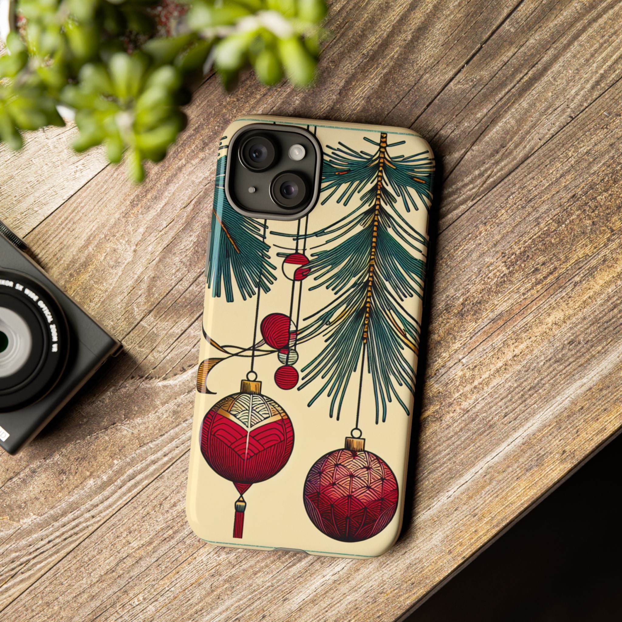 Christmas Phone Case with Ornament Design | Holiday Gift, Festive Mobile Cover, Cute Tough Case, Winter Decoration