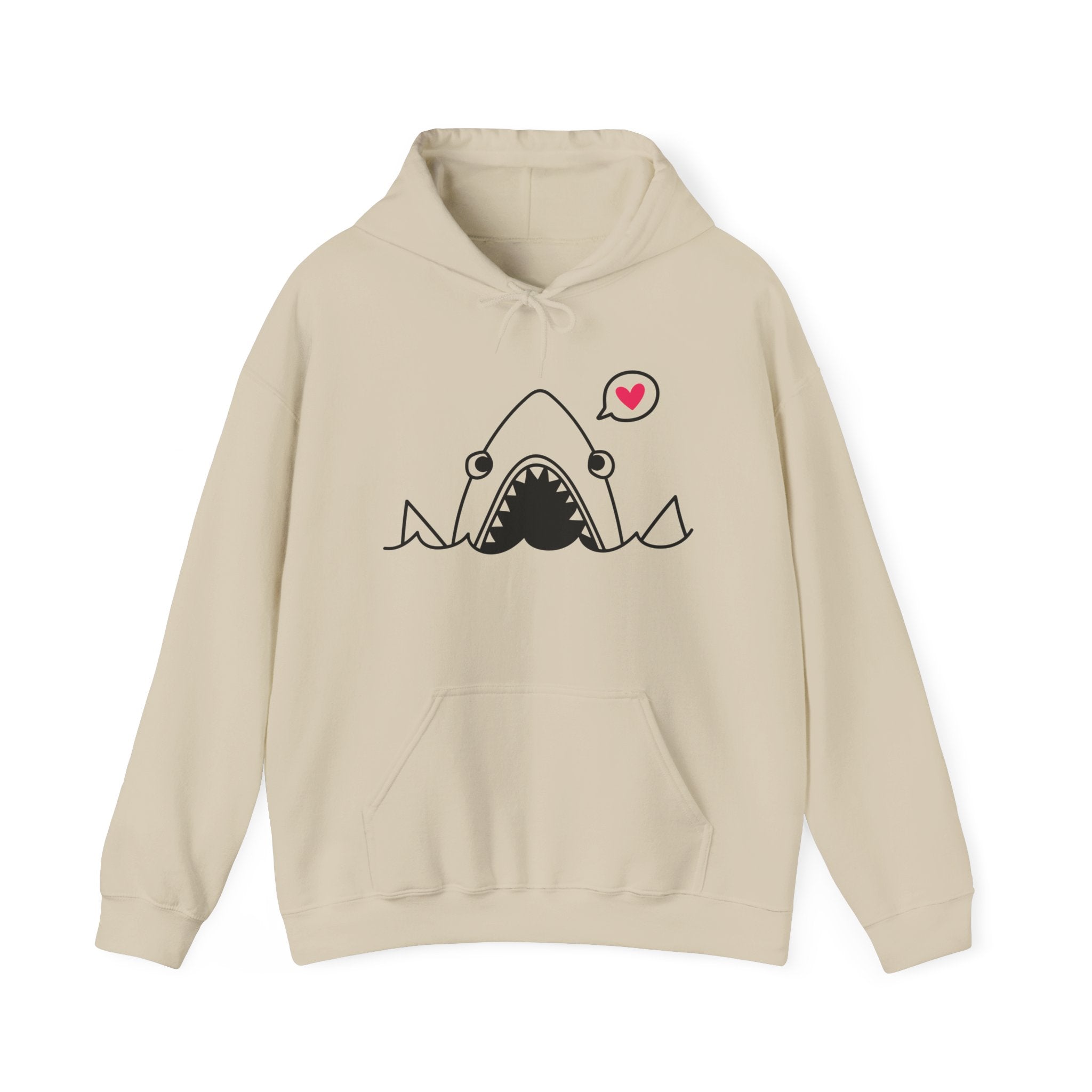Shark Love Hoodie - Cute Unisex Sweatshirt, Gifts for Ocean Lovers, Funny Shark Apparel, Beach Day Outfit, Valentine's Day Gift