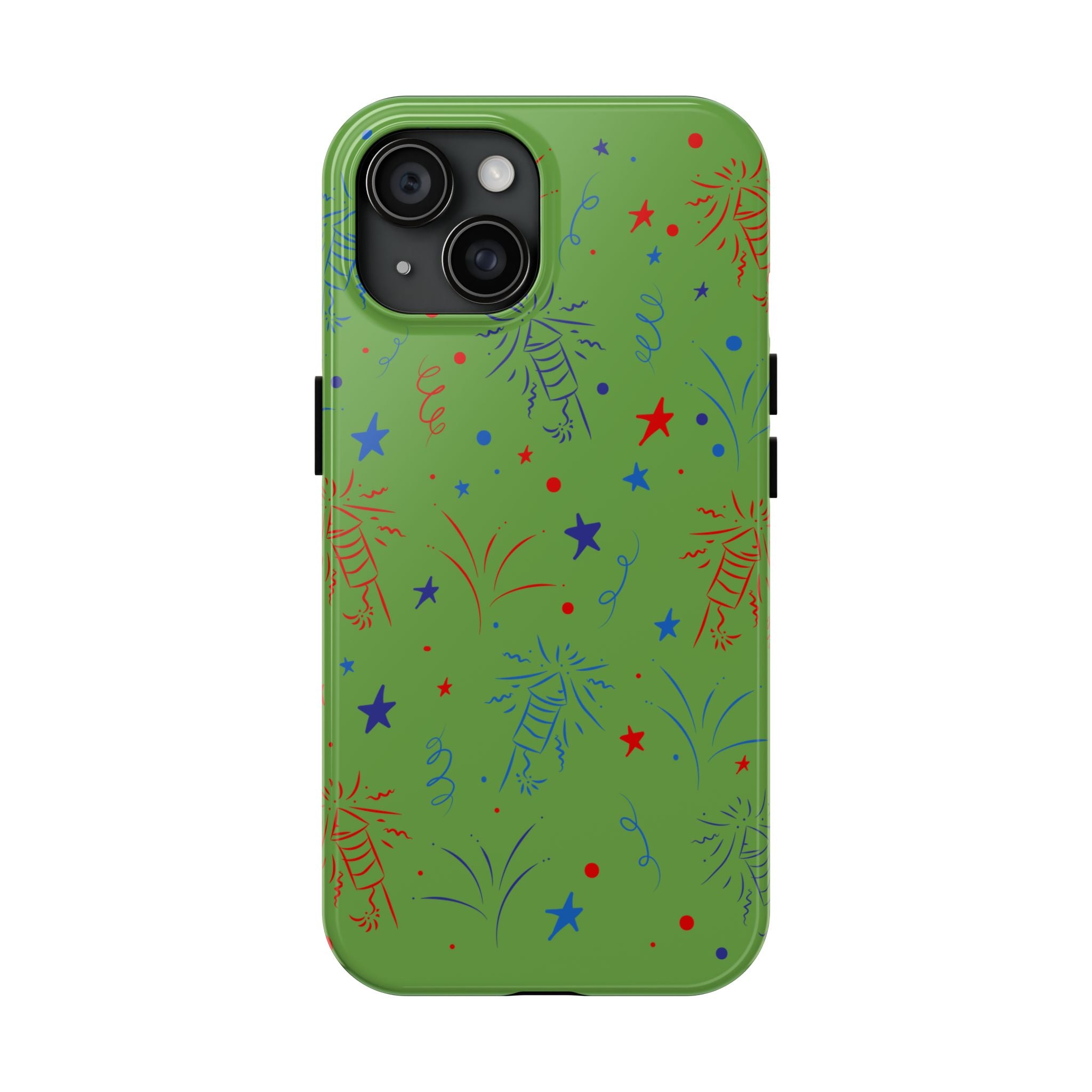 Celebratory Tough Phone Cases, Festive Phone Cover, Fireworks Phone Protector, Green Party Case, Holiday Mobile Case
