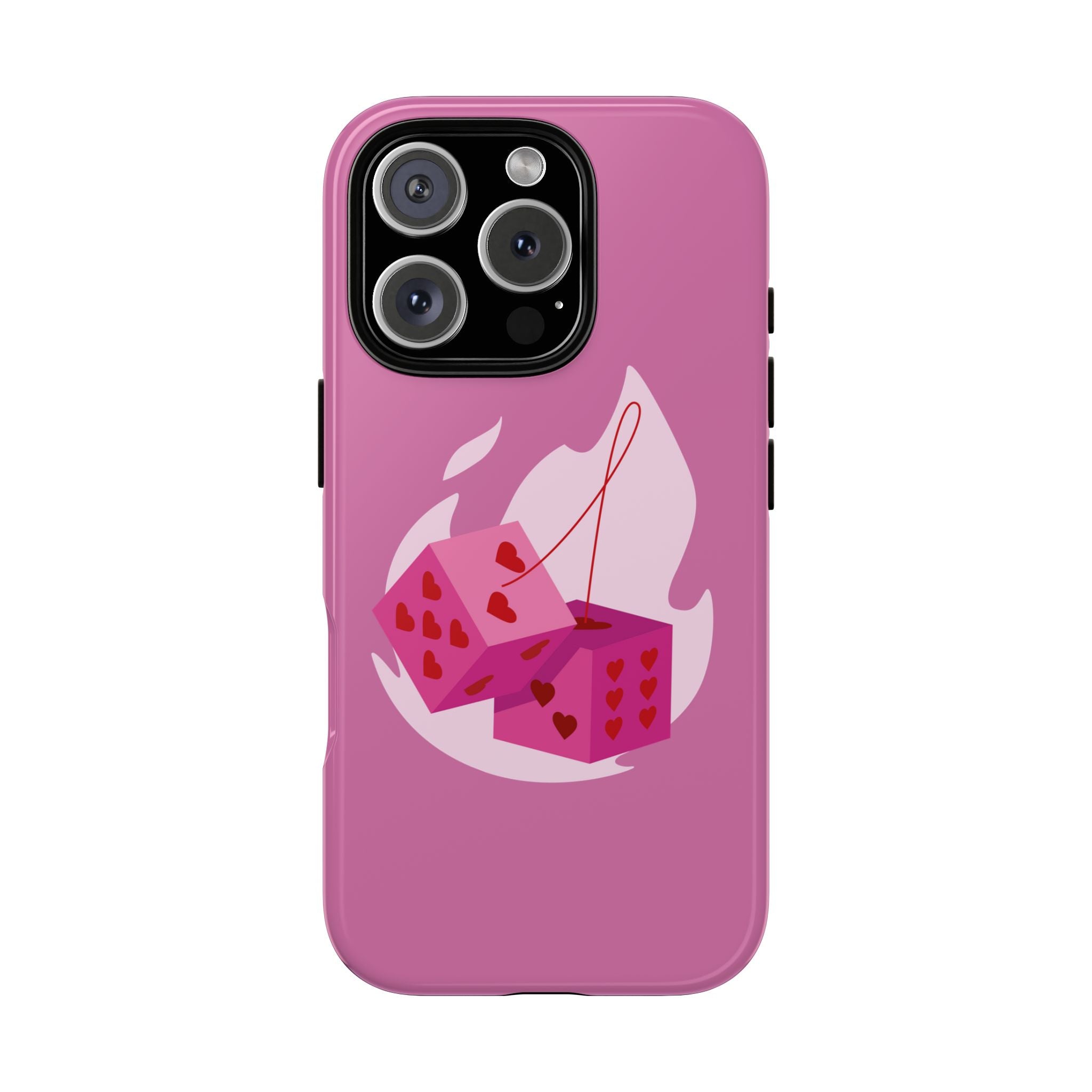 Phone Case, Tough Phone Cover, Heart Design, Cute Cell Accessories, Valentine's Day Gift, Trendy Pink Case