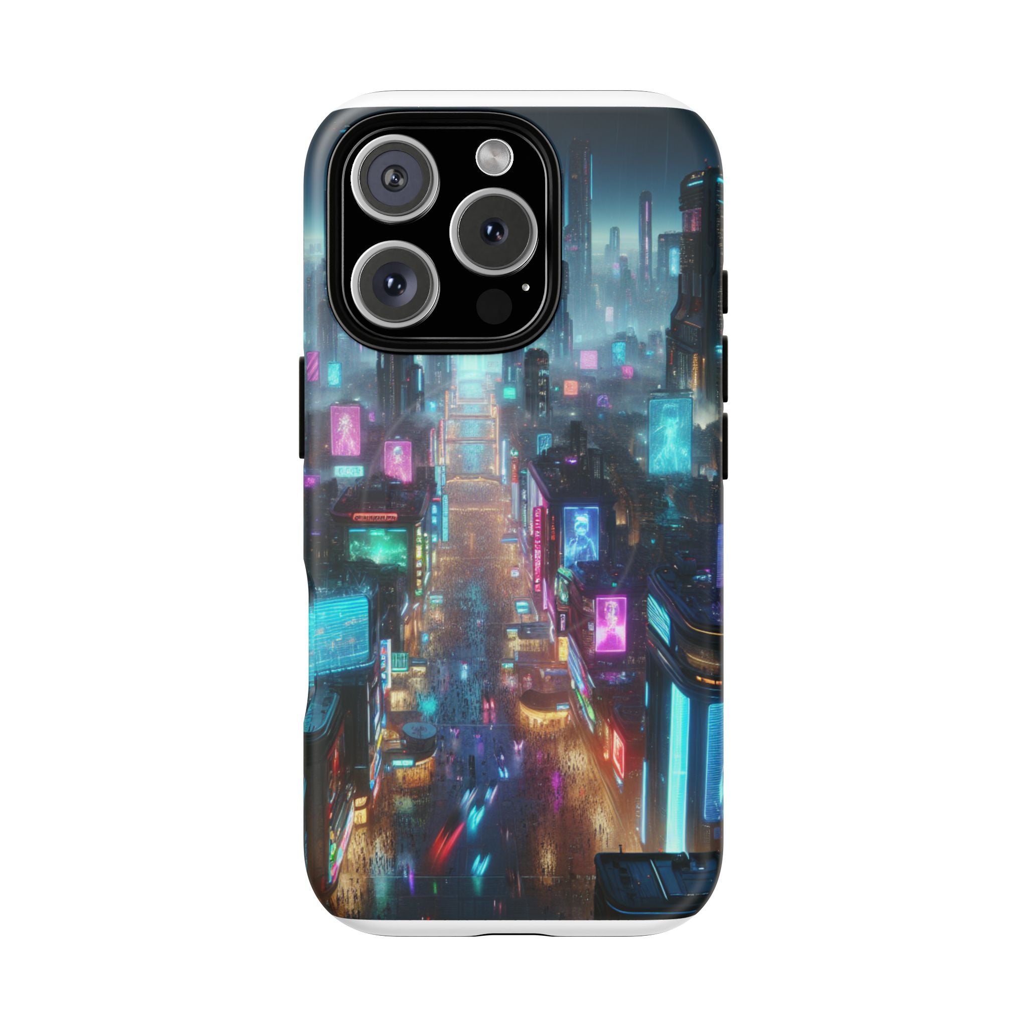 Futuristic Cityscape Phone Case, Tough Magnetic Cases, Urban Aesthetic, Tech Accessories, Gifts for Tech Lovers, Holiday Phone Cases