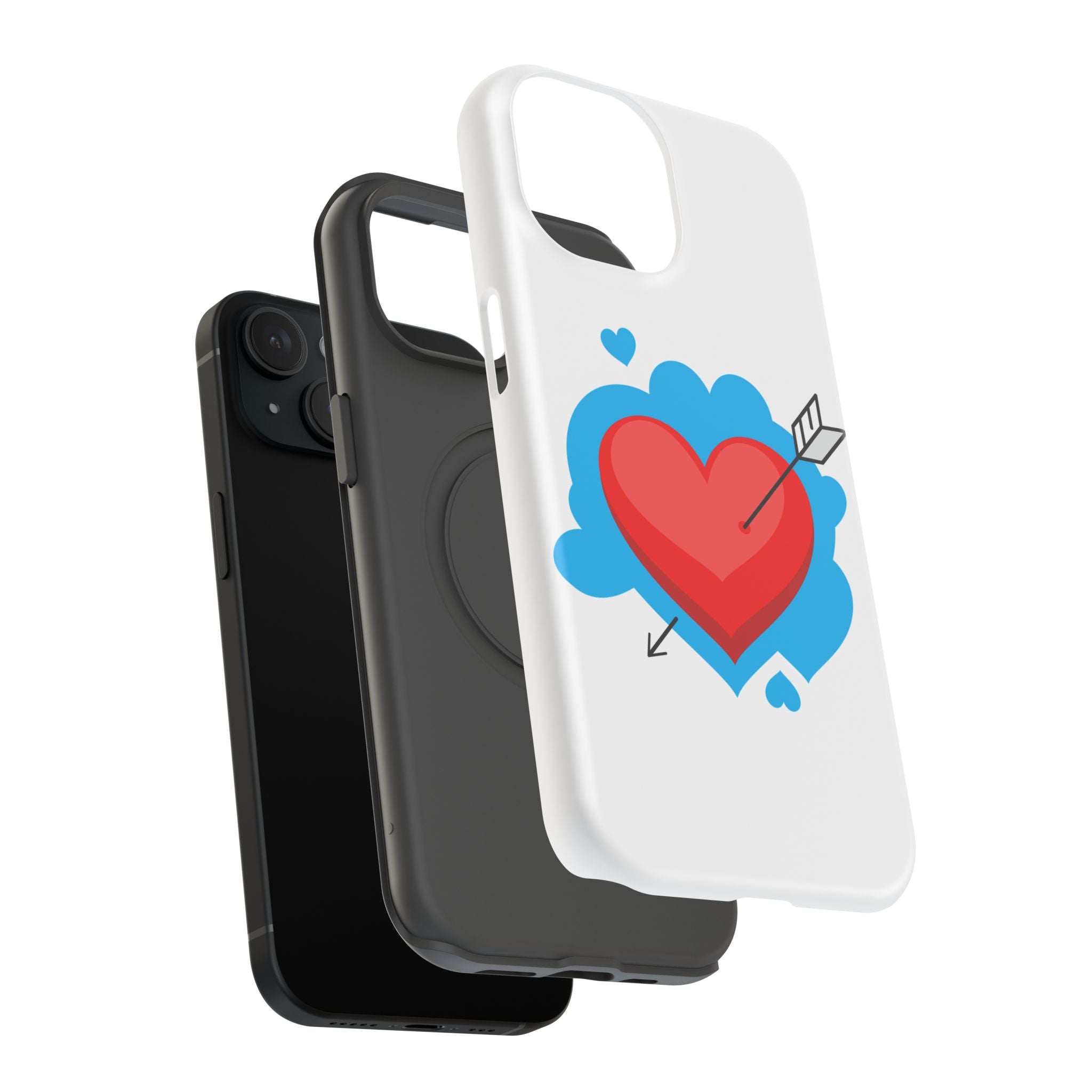 Heart Arrow Impact-Resistant Phone Case, Cute Phone Cover, Valentine's Day Gift, Durable Case, Love Themed Accessory