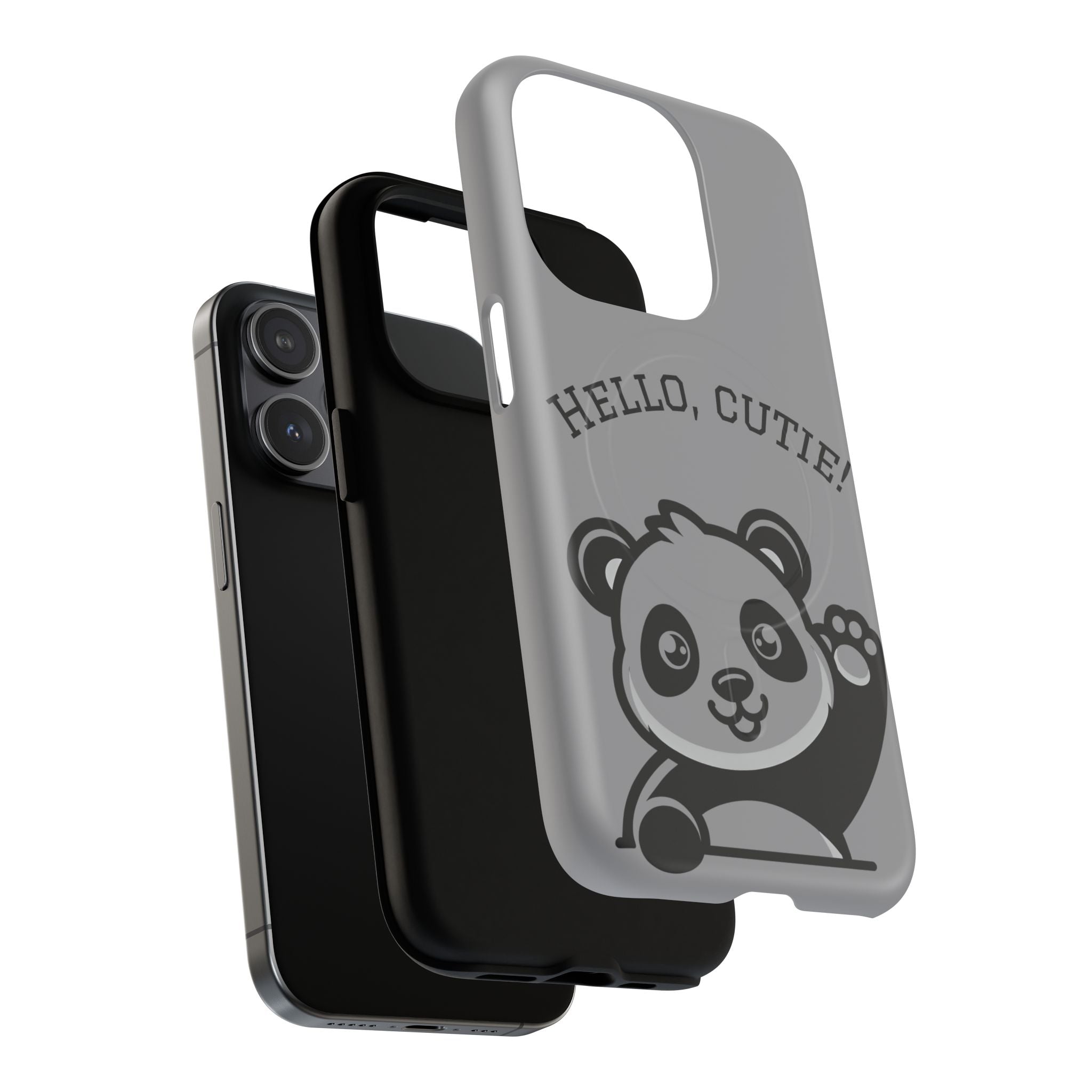 Cute Panda Phone Case, Tough Magnetic Cases for iPhone, Hello Cutie Design, Fun Gift for Kids, Unique Tech Accessories