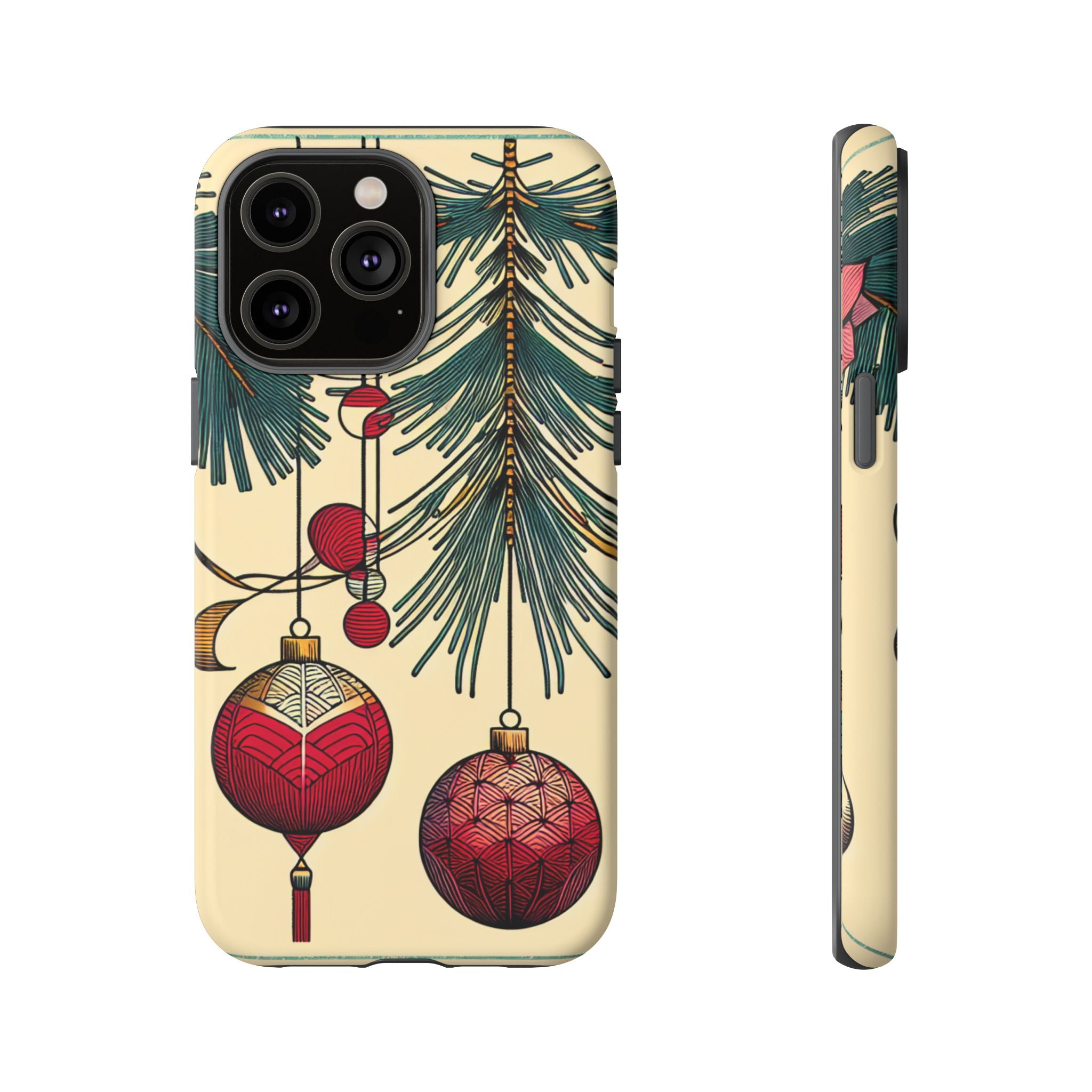 Christmas Phone Case with Ornament Design | Holiday Gift, Festive Mobile Cover, Cute Tough Case, Winter Decoration