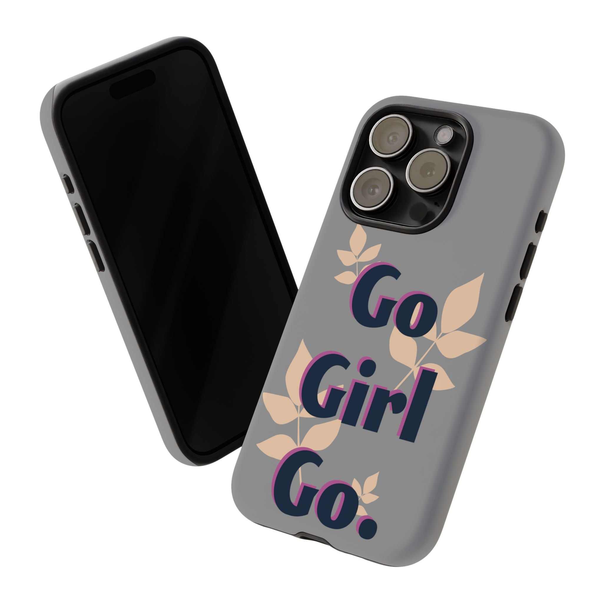 Stylish Phone Case - Go Girl Go, Motivational Tough Case, Gift for Her, Kindness Reminder, Floral Mobile Cover, Inspirational Phone [...]