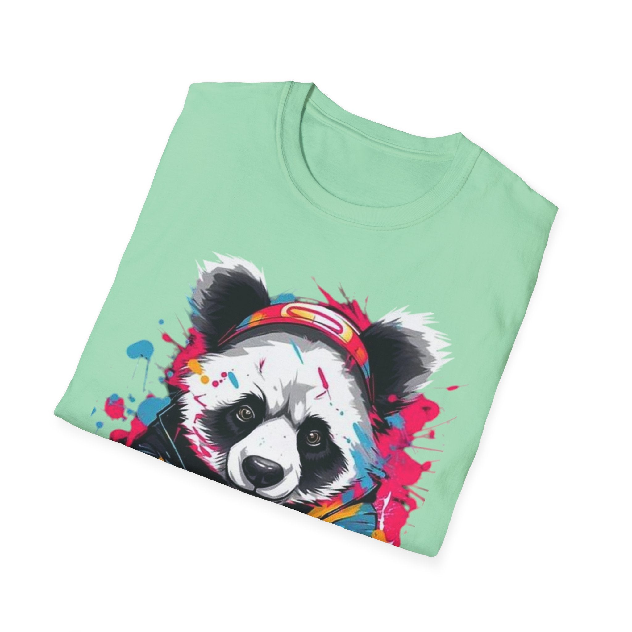 Colorful Panda Graphic Unisex T-Shirt | Cute Animal Tee for Casual Wear, Gifts, Eco-Friendly Fashion, Birthday Party