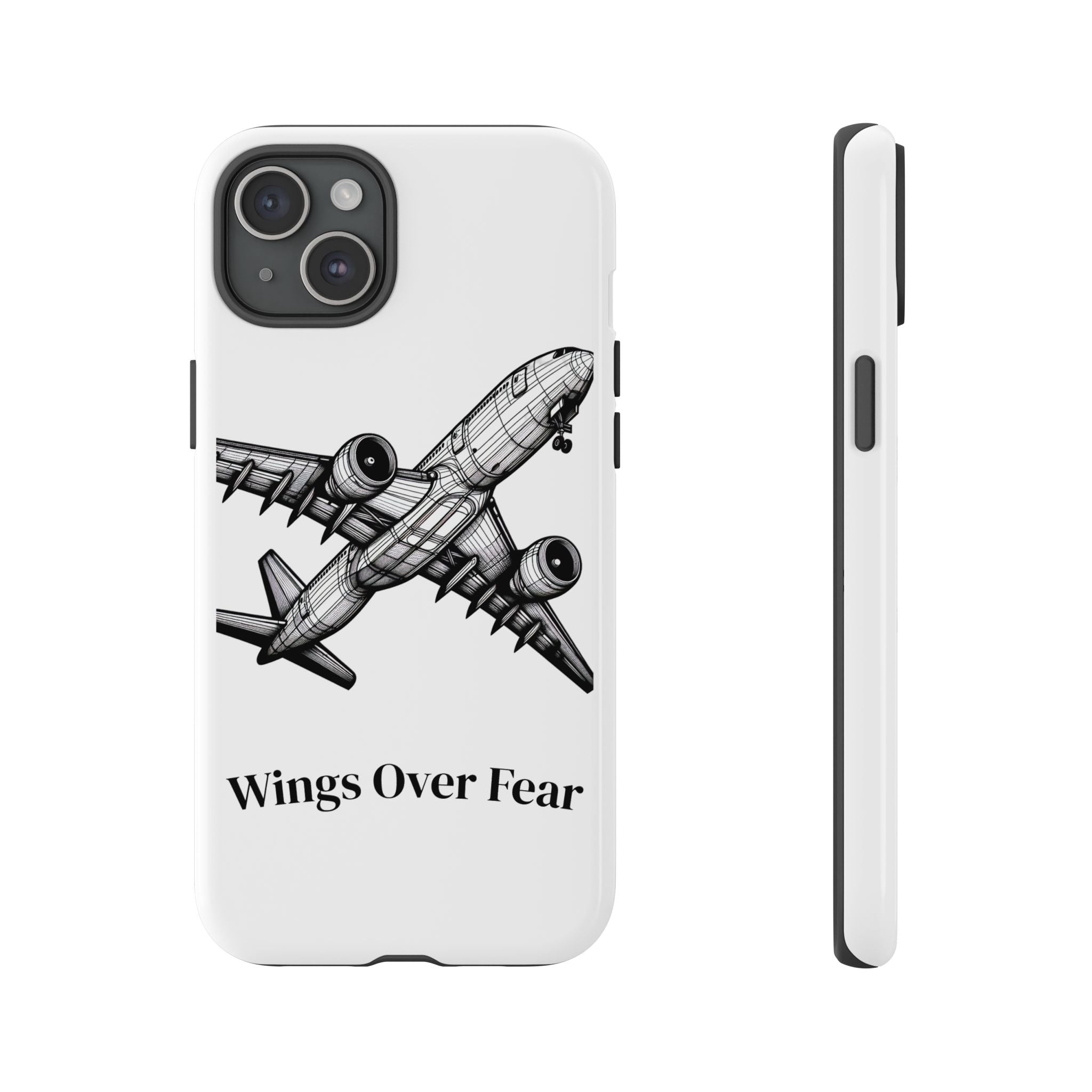 Aviation Phone Case, Inspirational Pilot Gift, Travel Enthusiast Accessory, Unique Airplane Case, Wings Over Fear Design