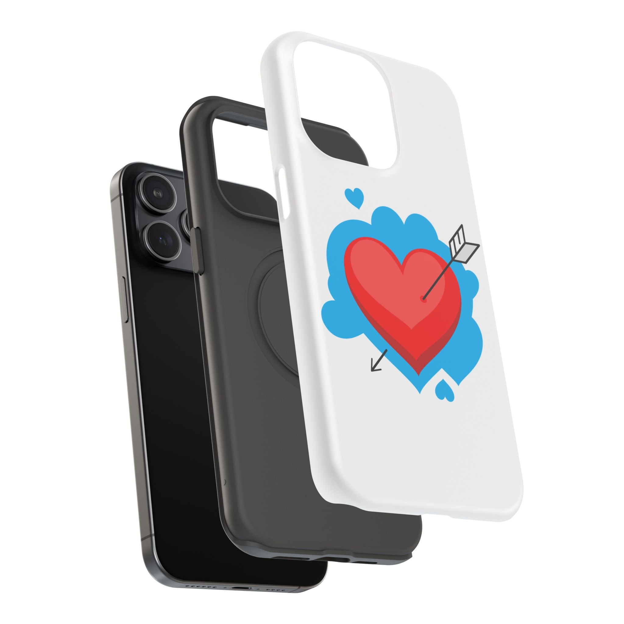 Heart Arrow Impact-Resistant Phone Case, Cute Phone Cover, Valentine's Day Gift, Durable Case, Love Themed Accessory