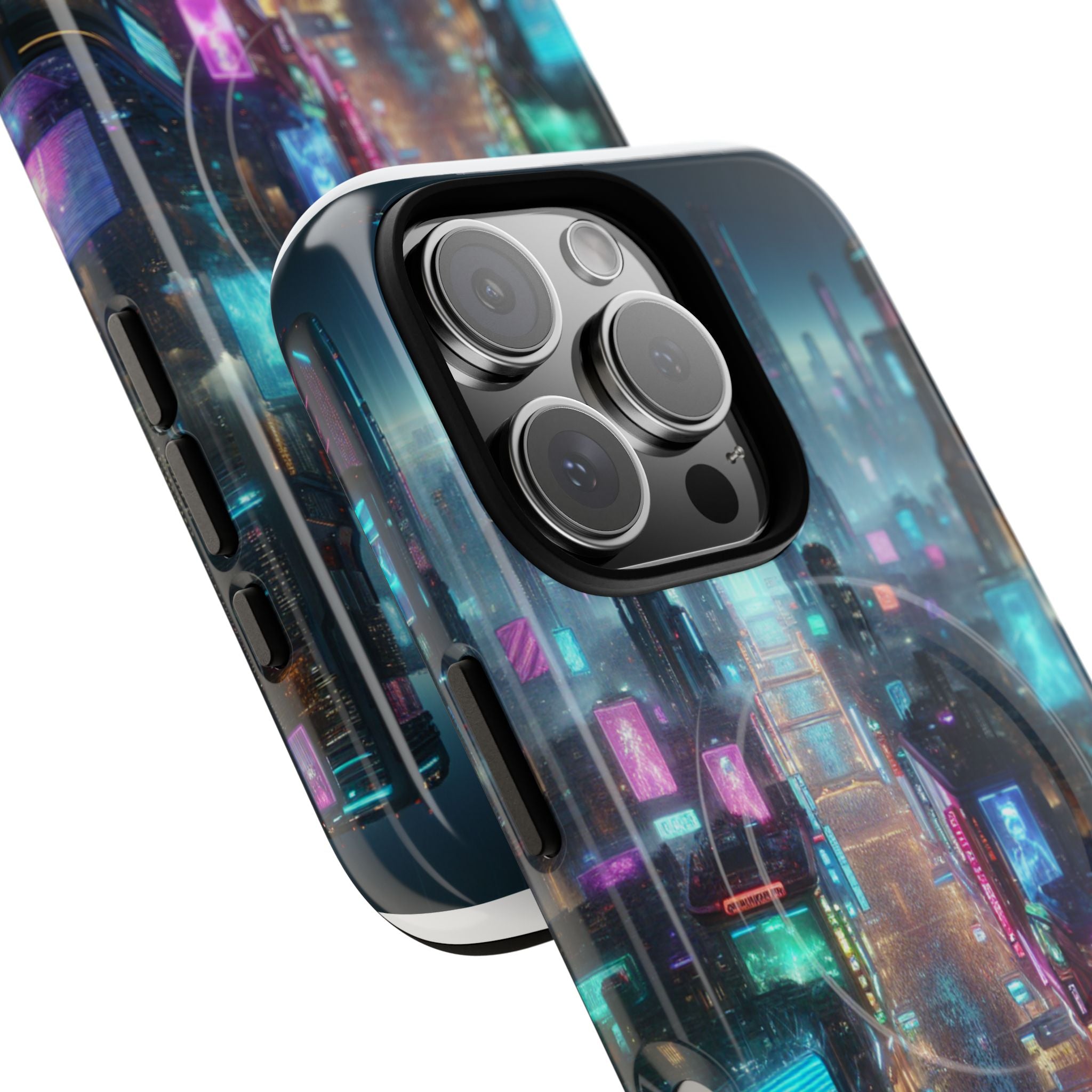 Futuristic Cityscape Phone Case, Tough Magnetic Cases, Urban Aesthetic, Tech Accessories, Gifts for Tech Lovers, Holiday Phone Cases