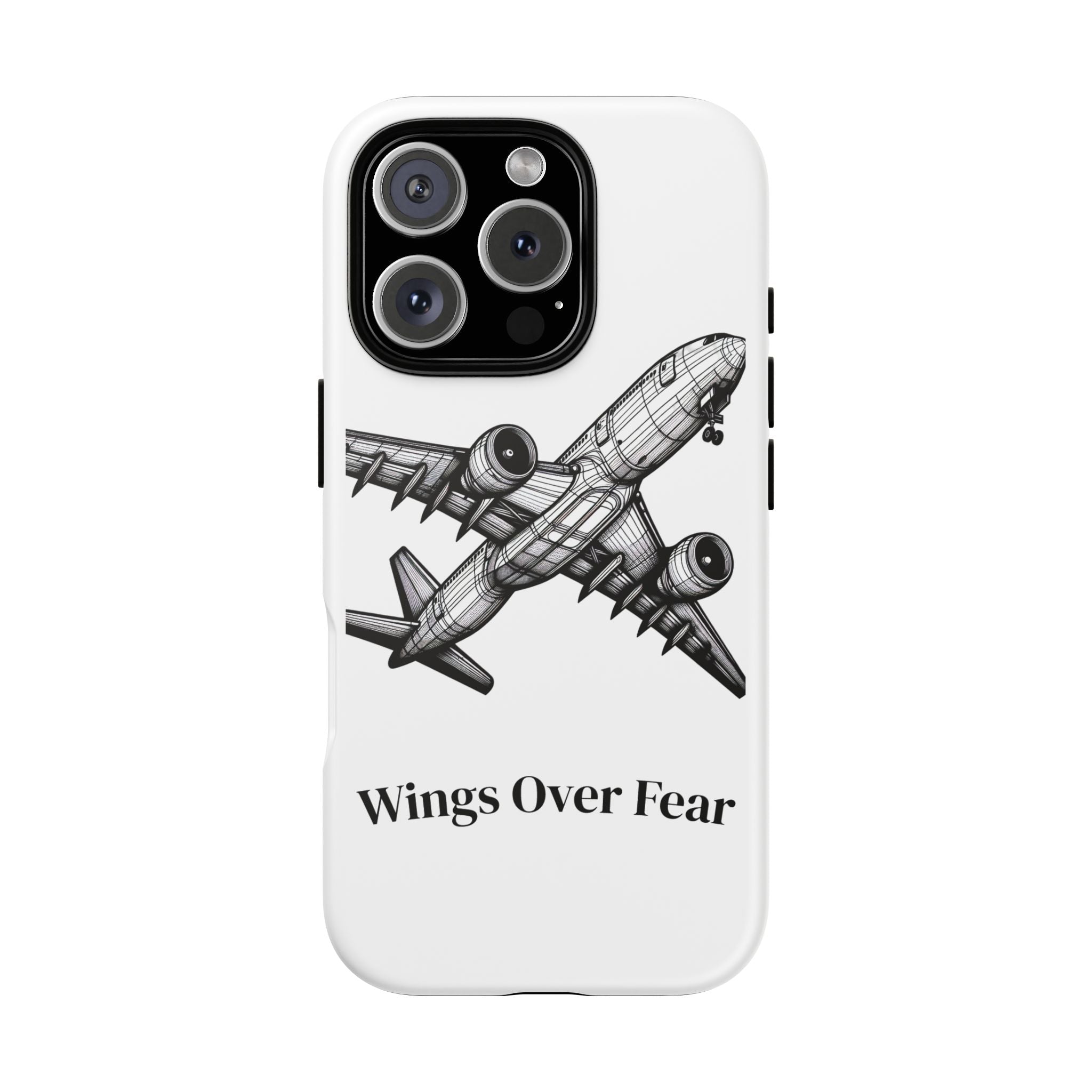 Aviation Phone Case, Inspirational Pilot Gift, Travel Enthusiast Accessory, Unique Airplane Case, Wings Over Fear Design
