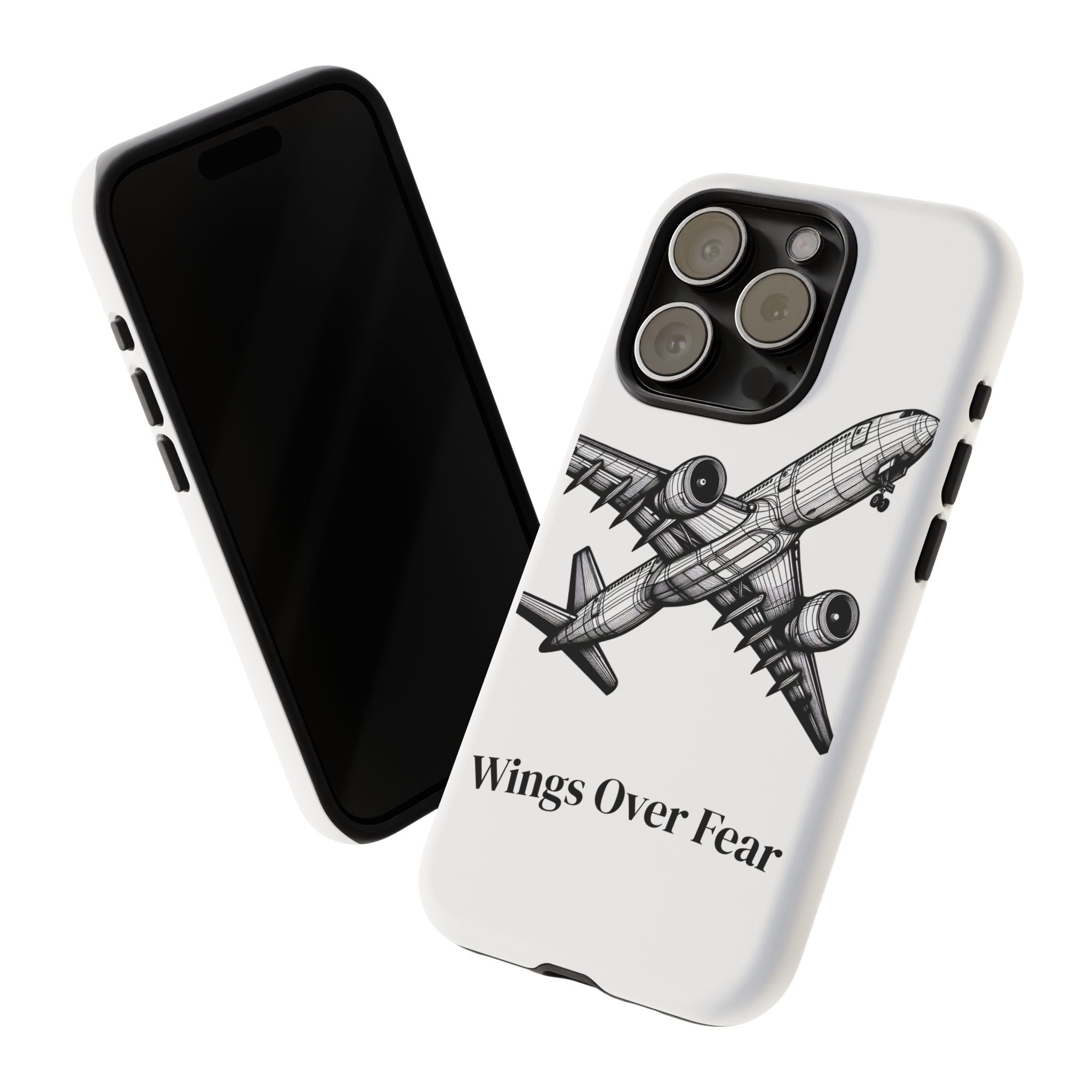 Aviation Phone Case, Inspirational Pilot Gift, Travel Enthusiast Accessory, Unique Airplane Case, Wings Over Fear Design