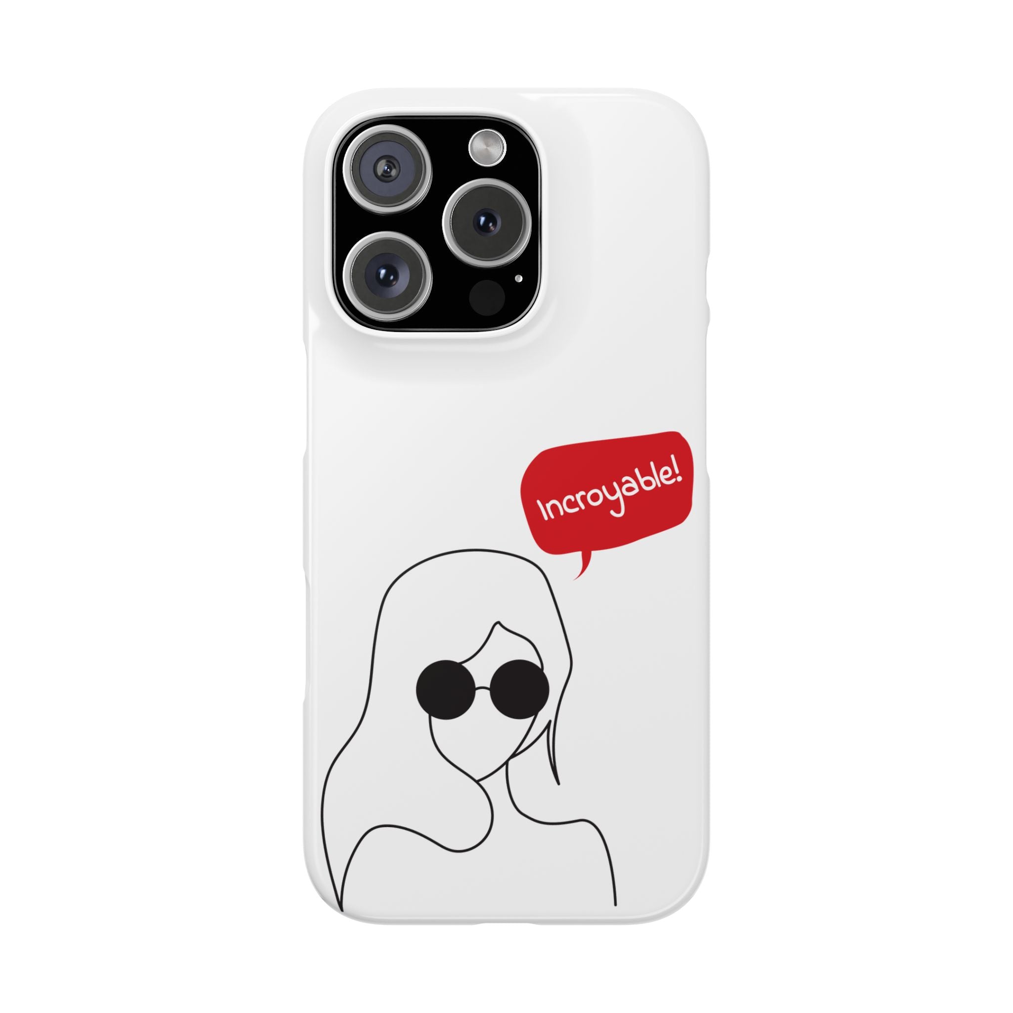 Chic Slim Phone Cases with 'Incroyable!' Design, Trendy Cell Phone Holder, Fashion Accessory, Gift for Friends, Modern Phone Protector