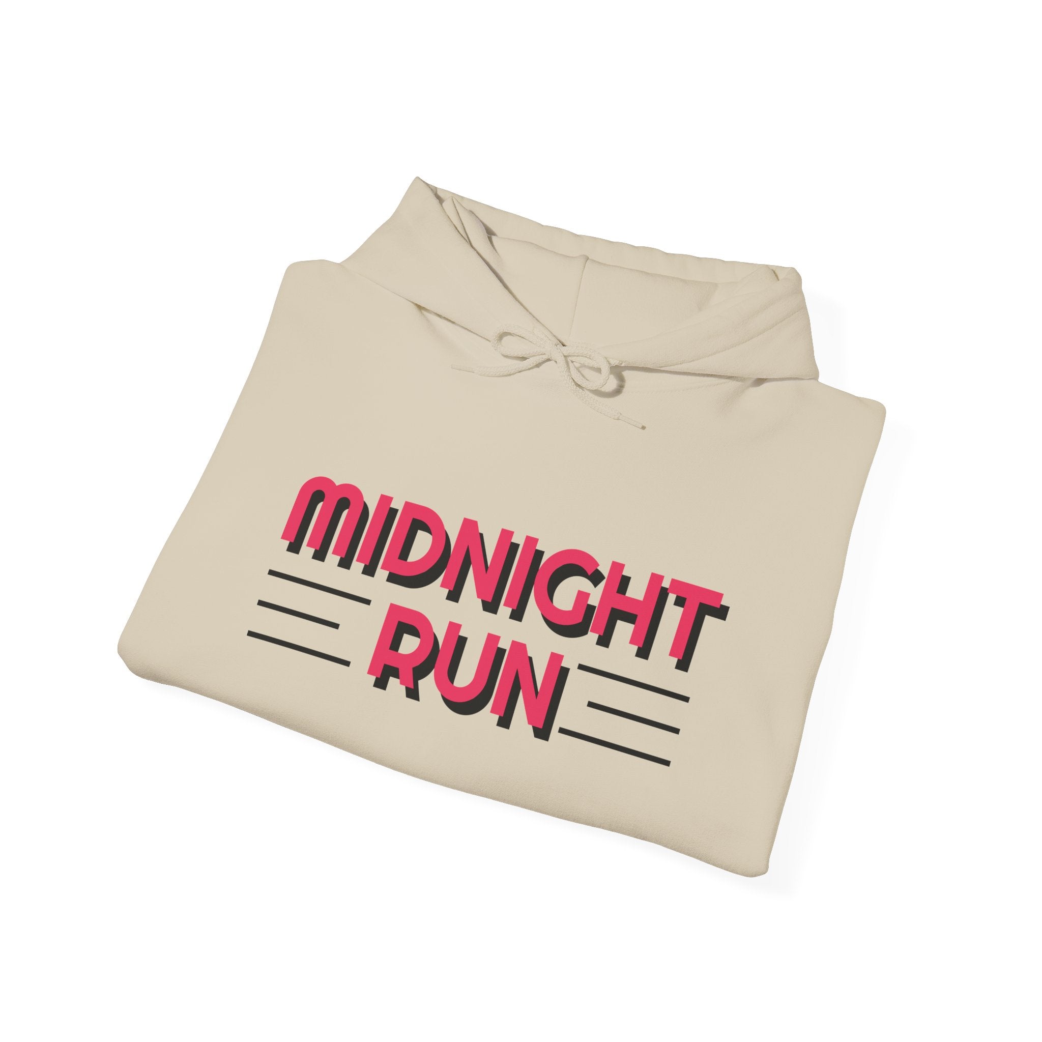 Midnight Run Hooded Sweatshirt, Cozy Pullover for Fitness, Gym Wear, Casual Outing, Gift for Runners, Active Lifestyle