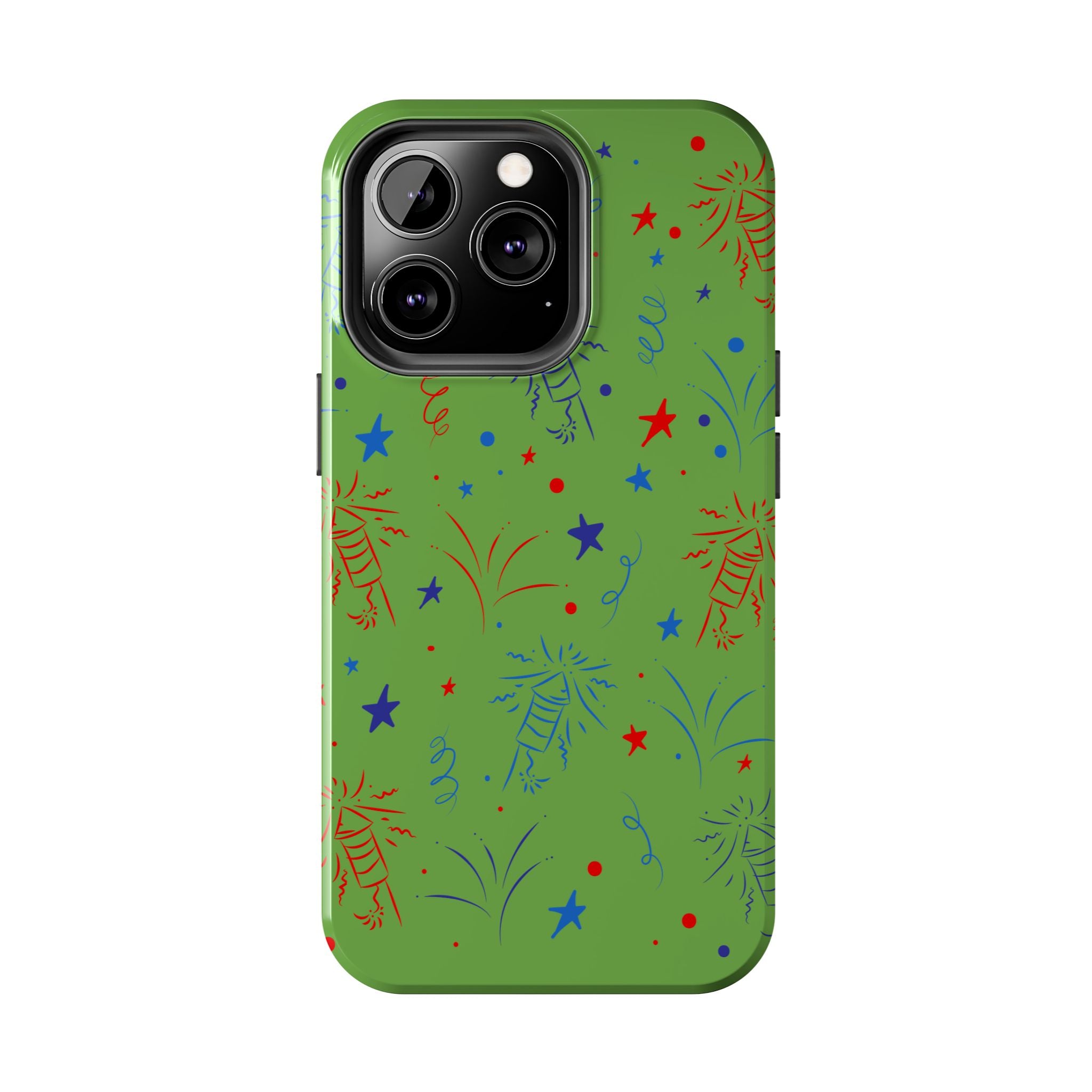 Celebratory Tough Phone Cases, Festive Phone Cover, Fireworks Phone Protector, Green Party Case, Holiday Mobile Case