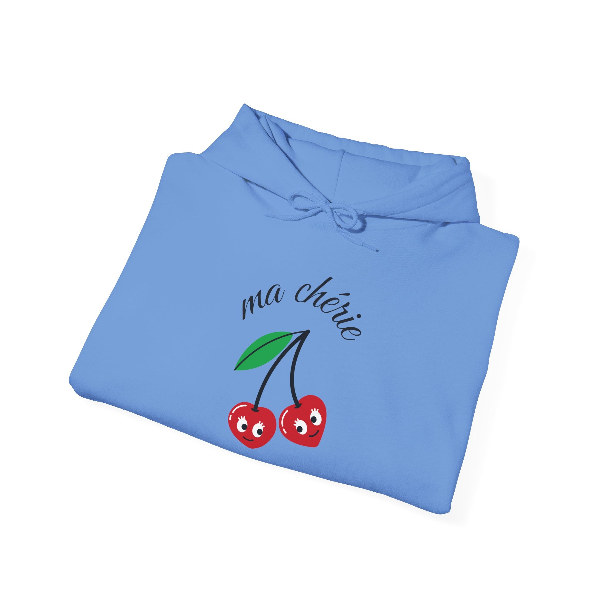 Cute Cherry Design Hoodie, Cozy Unisex Sweatshirt, Gift for Her, Valentine's Day Apparel, Casual Comfort Wear, Ma Chérie Sweatshirt