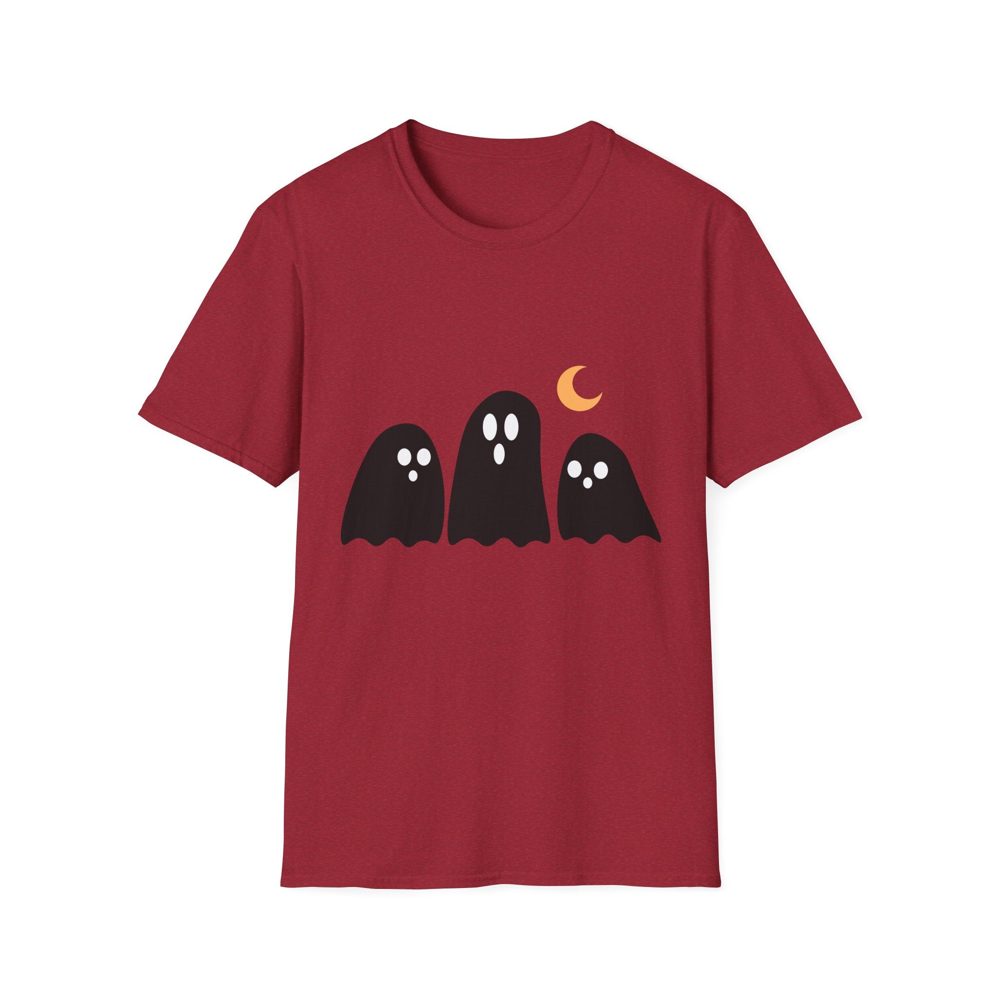 Ghostly Gathering Unisex T-Shirt | Halloween Apparel, Cute Ghost Design, Spooky Season Tee, Fall Fashion, Unique Gift