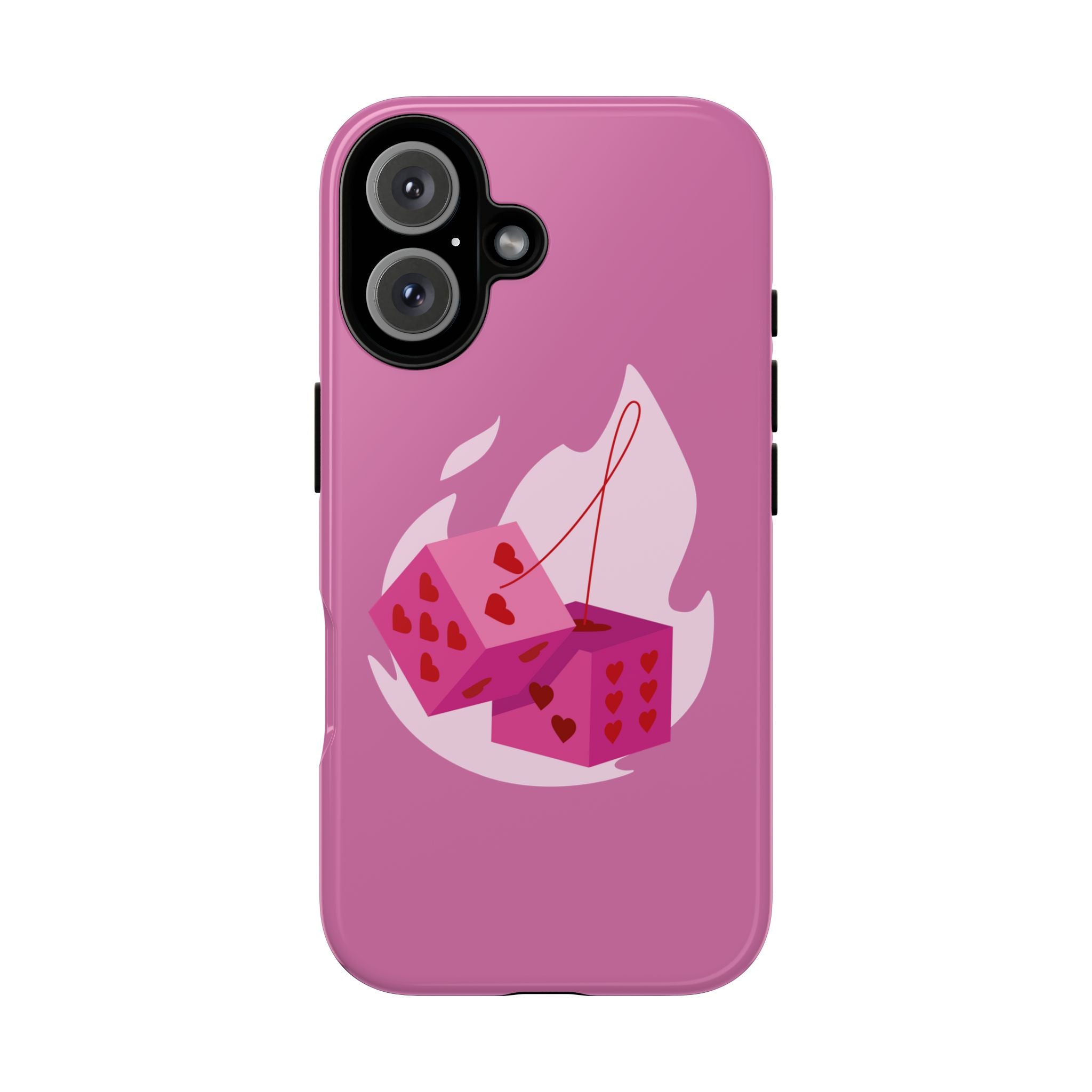 Phone Case, Tough Phone Cover, Heart Design, Cute Cell Accessories, Valentine's Day Gift, Trendy Pink Case