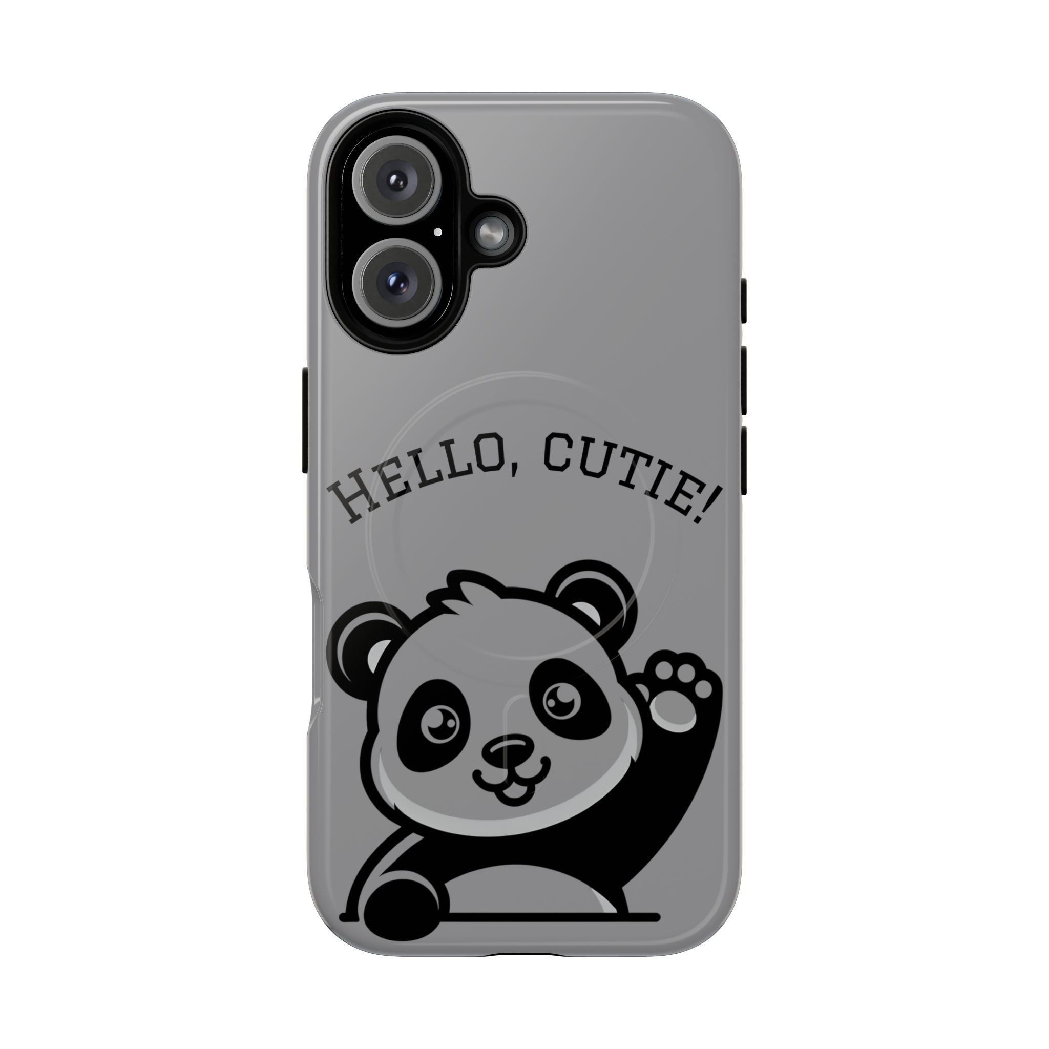 Cute Panda Phone Case, Tough Magnetic Cases for iPhone, Hello Cutie Design, Fun Gift for Kids, Unique Tech Accessories