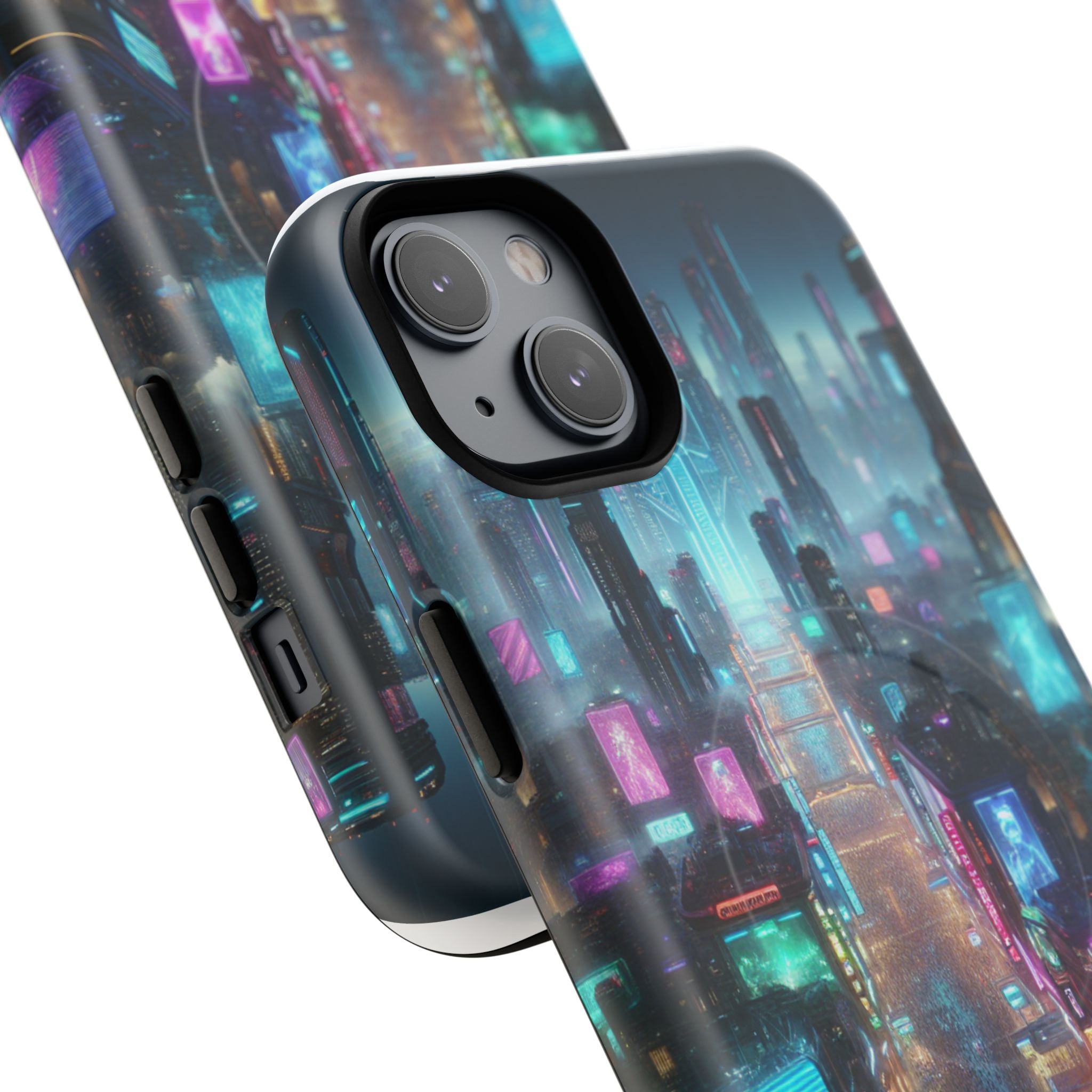 Futuristic Cityscape Phone Case, Tough Magnetic Cases, Urban Aesthetic, Tech Accessories, Gifts for Tech Lovers, Holiday Phone Cases