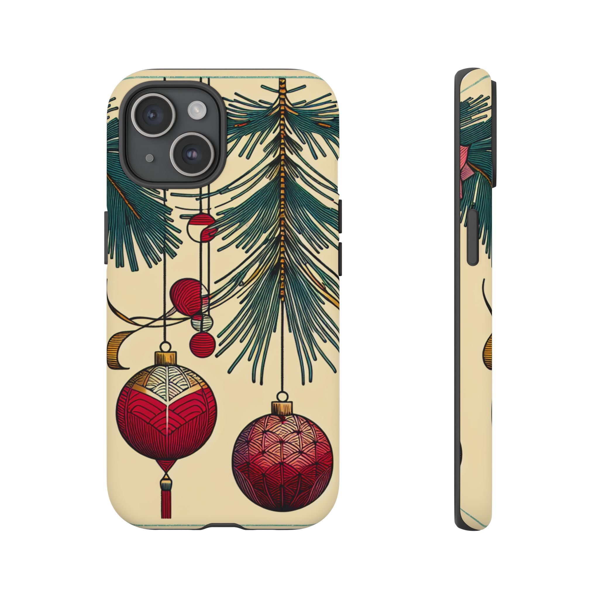 Christmas Phone Case with Ornament Design | Holiday Gift, Festive Mobile Cover, Cute Tough Case, Winter Decoration