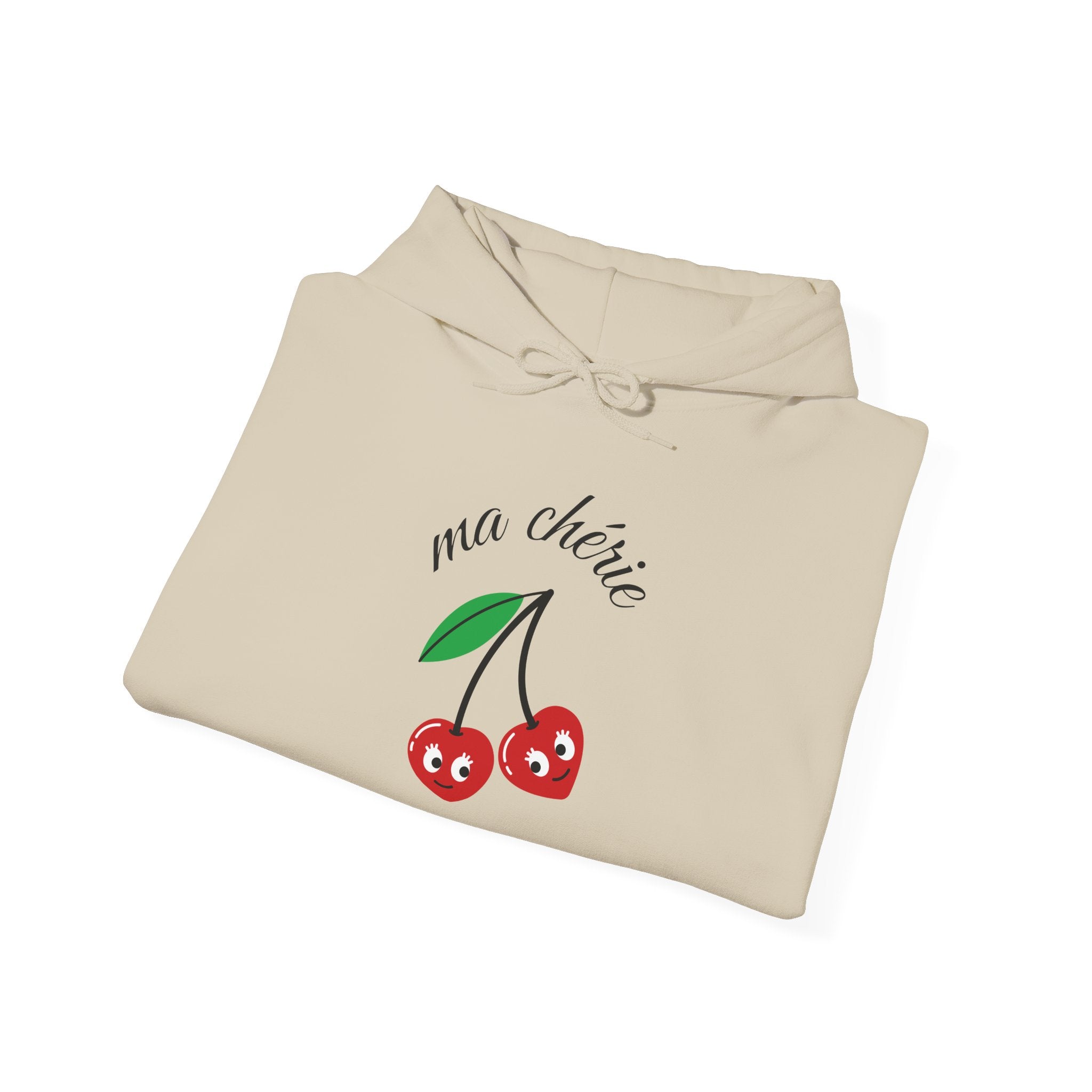 Cute Cherry Design Hoodie, Cozy Unisex Sweatshirt, Gift for Her, Valentine's Day Apparel, Casual Comfort Wear, Ma Chérie Sweatshirt