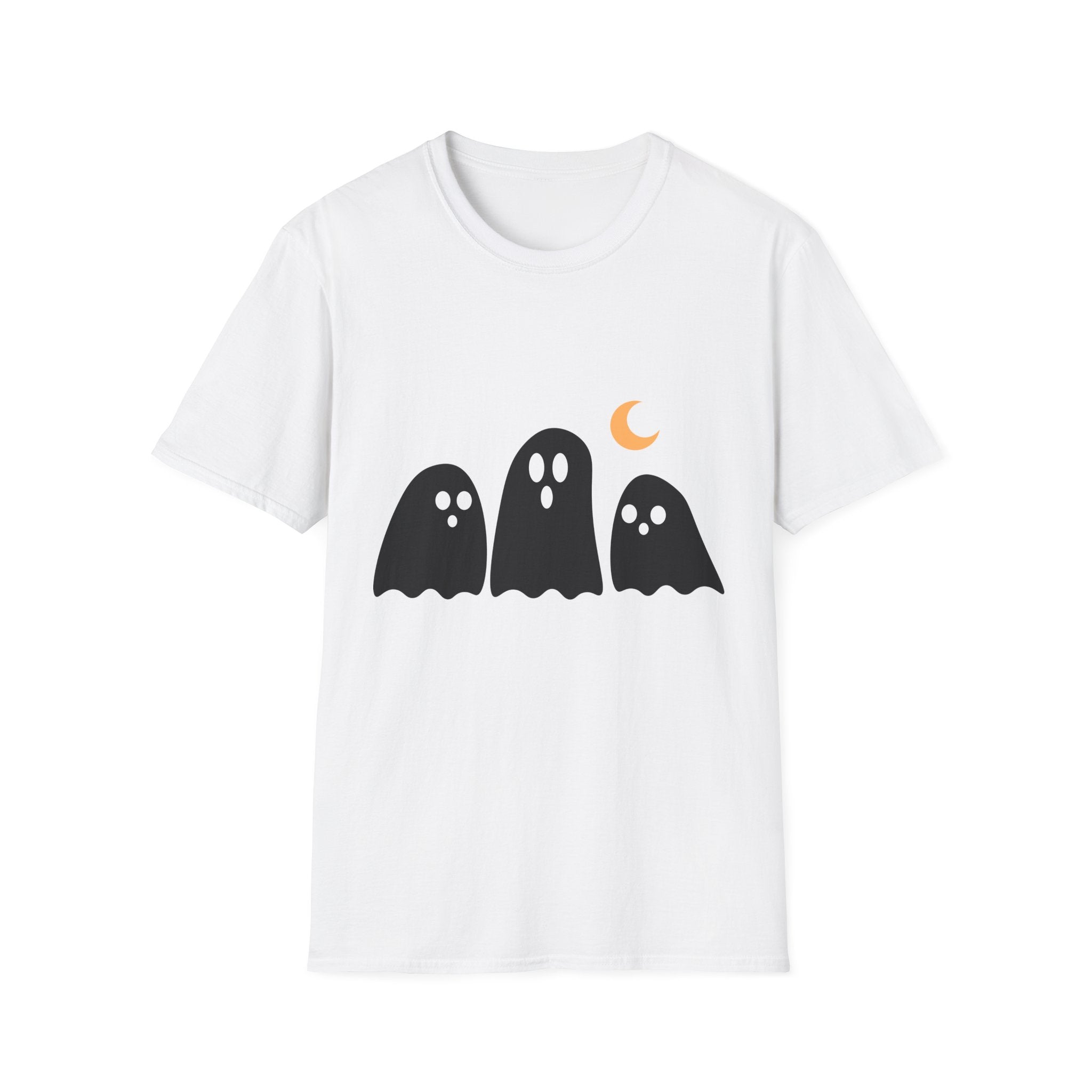 Ghostly Gathering Unisex T-Shirt | Halloween Apparel, Cute Ghost Design, Spooky Season Tee, Fall Fashion, Unique Gift