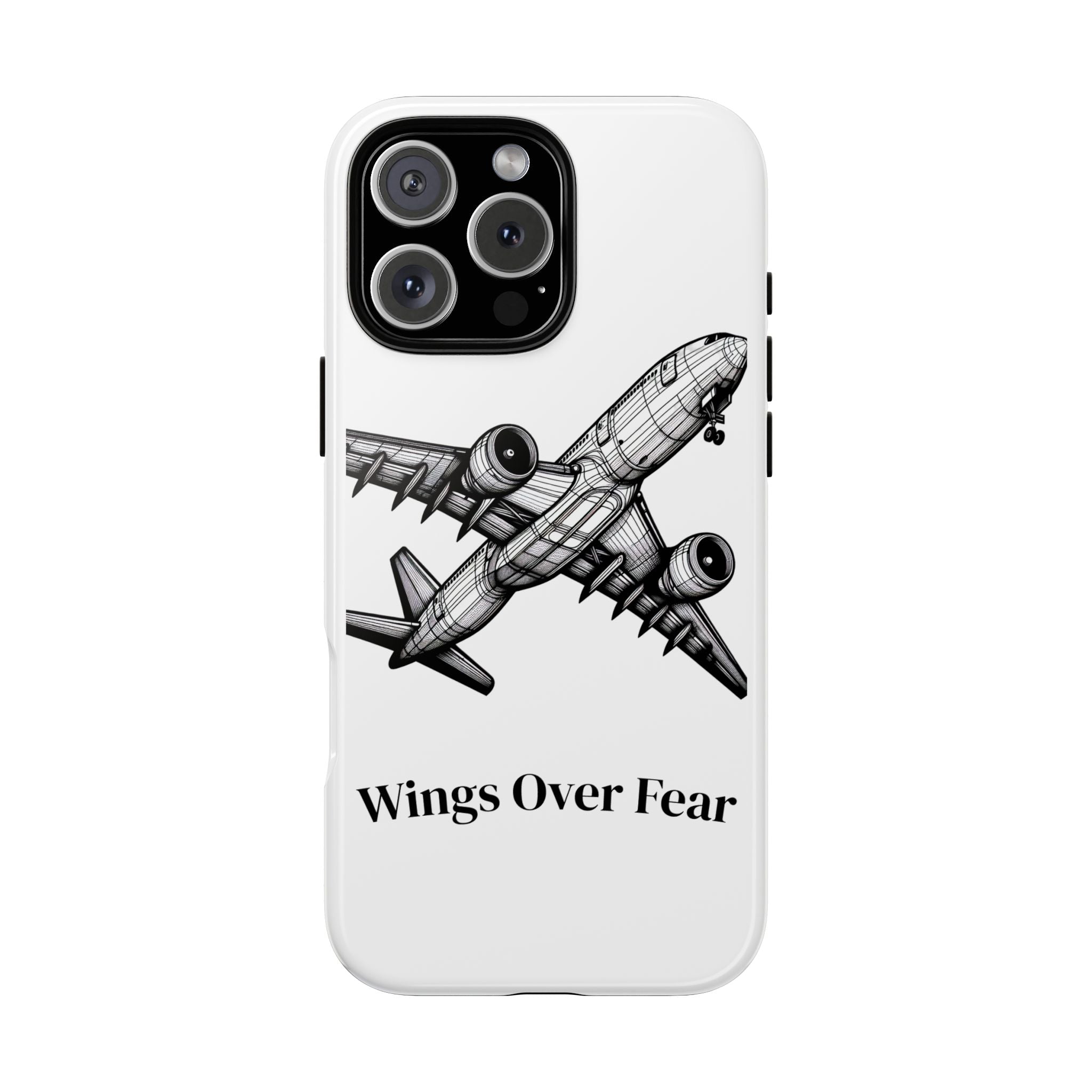 Aviation Phone Case, Inspirational Pilot Gift, Travel Enthusiast Accessory, Unique Airplane Case, Wings Over Fear Design
