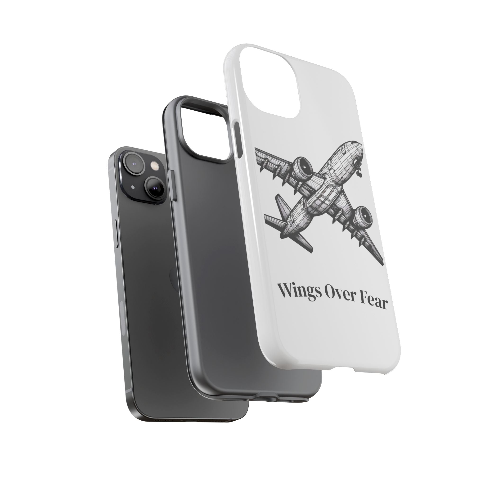 Aviation Phone Case, Inspirational Pilot Gift, Travel Enthusiast Accessory, Unique Airplane Case, Wings Over Fear Design