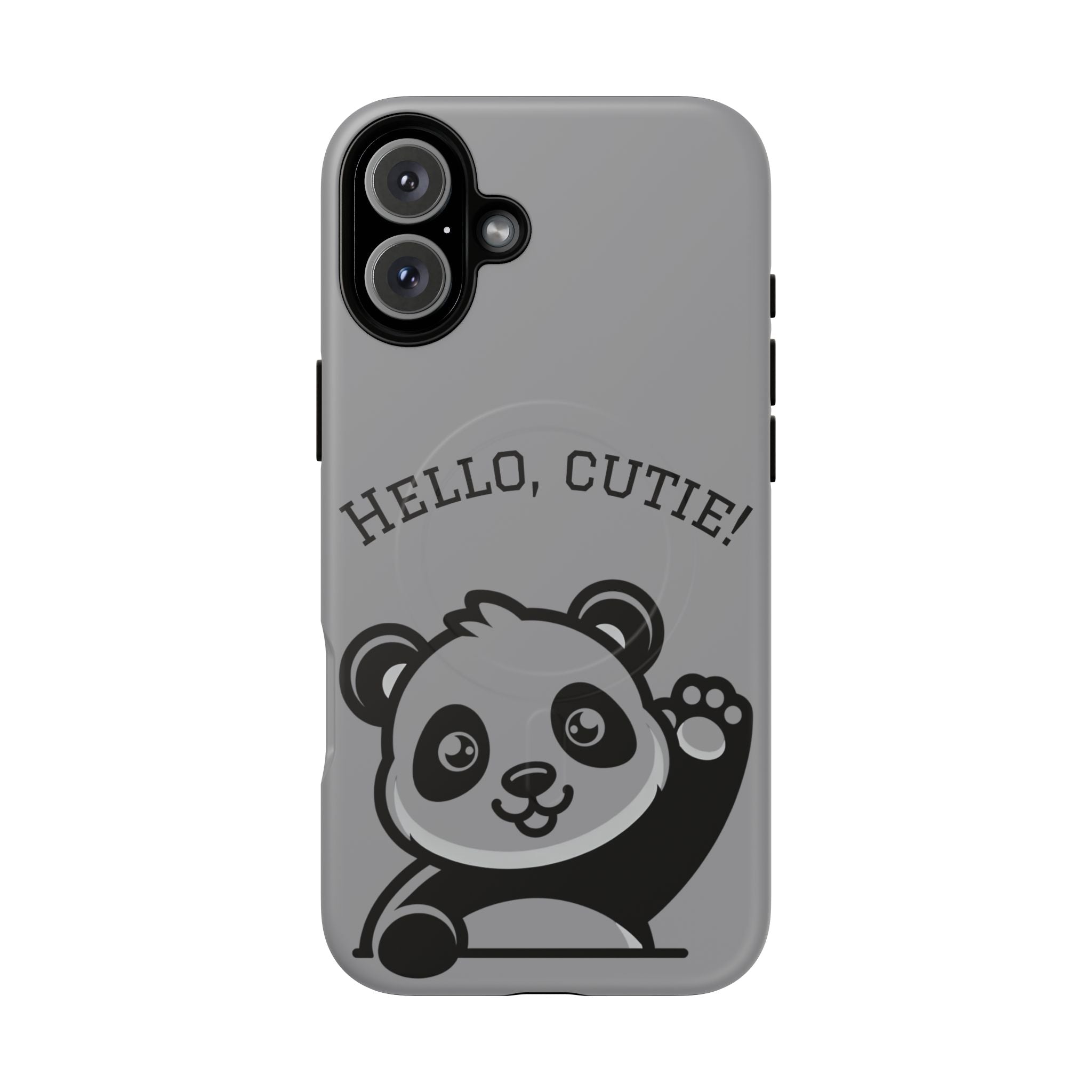 Cute Panda Phone Case, Tough Magnetic Cases for iPhone, Hello Cutie Design, Fun Gift for Kids, Unique Tech Accessories