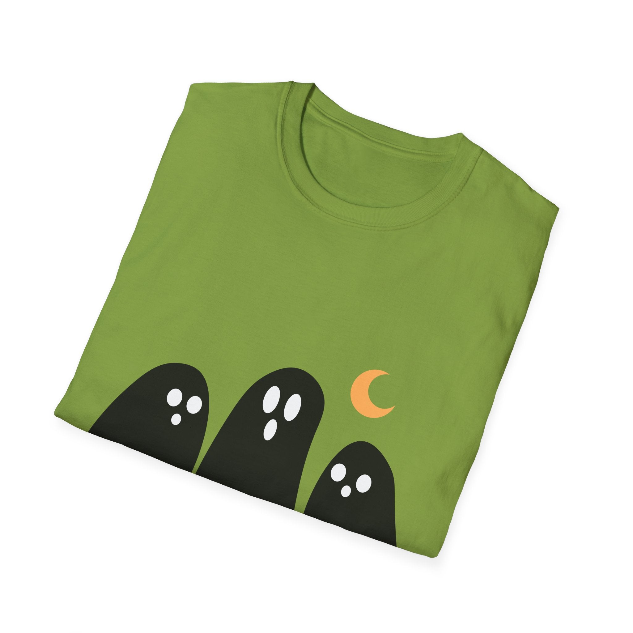 Ghostly Gathering Unisex T-Shirt | Halloween Apparel, Cute Ghost Design, Spooky Season Tee, Fall Fashion, Unique Gift