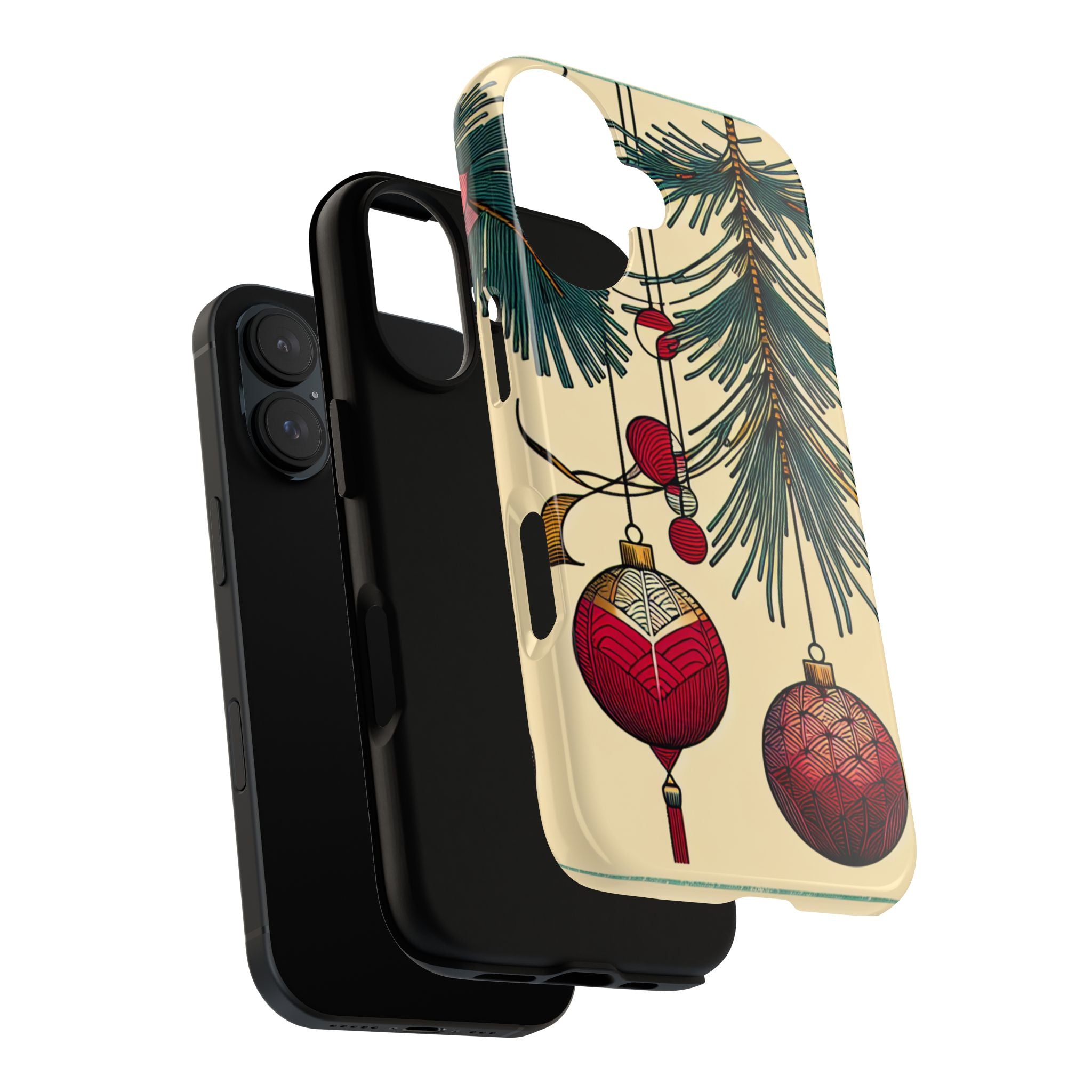 Christmas Phone Case with Ornament Design | Holiday Gift, Festive Mobile Cover, Cute Tough Case, Winter Decoration