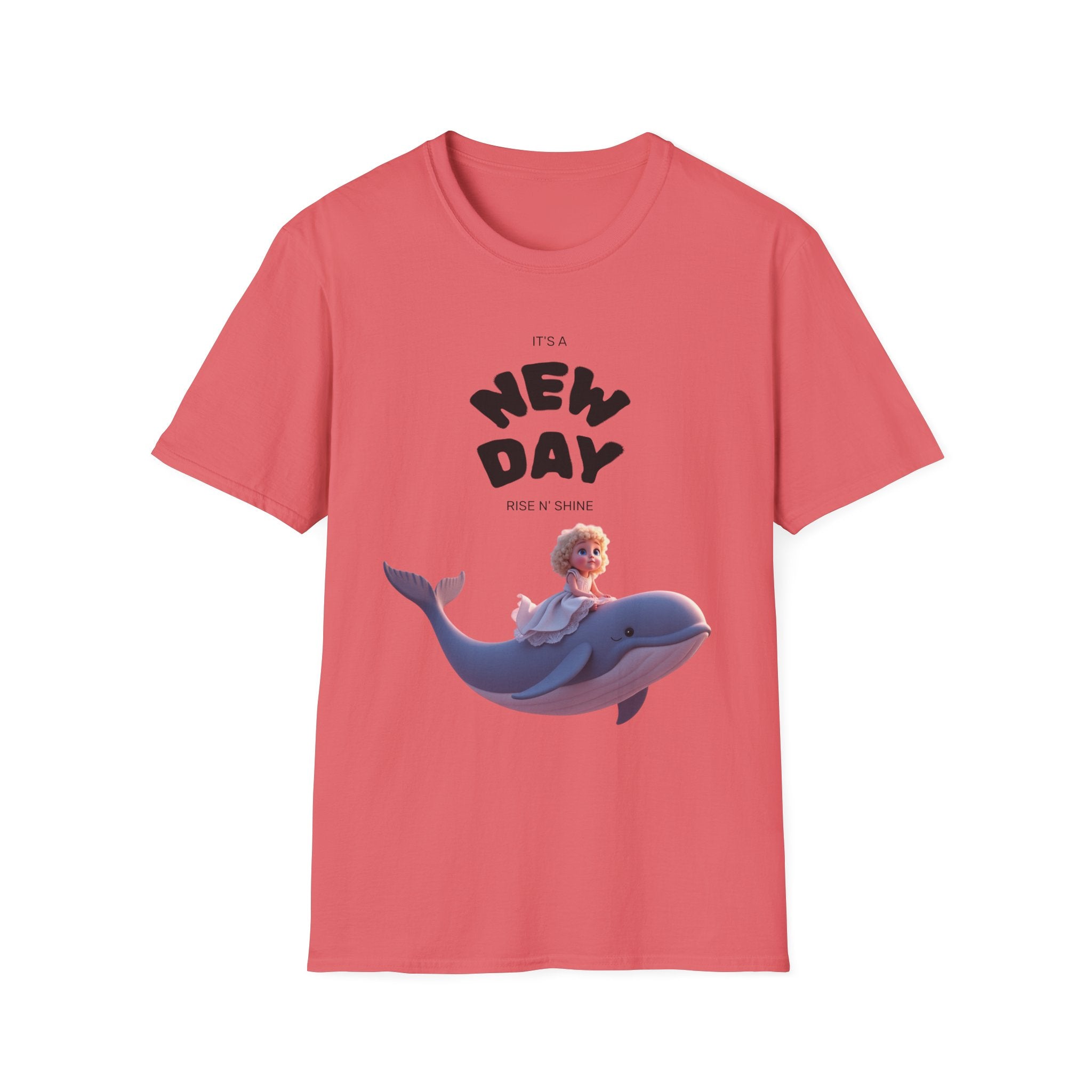 Whimsical Dolphin T-Shirt | Unisex Softstyle Tee | Fun Graphic Tee, New Day Shirt, Ocean Lover Gift, Casual Wear