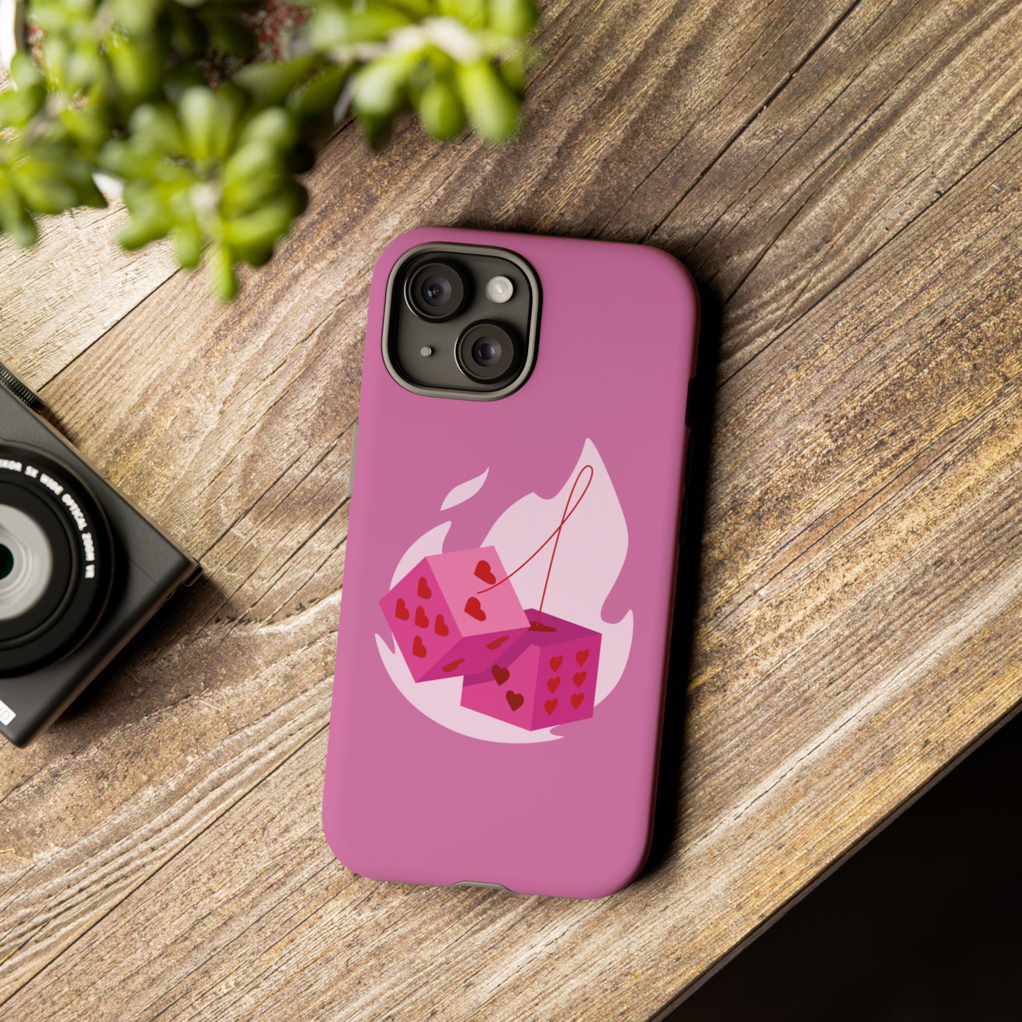 Phone Case, Tough Phone Cover, Heart Design, Cute Cell Accessories, Valentine's Day Gift, Trendy Pink Case