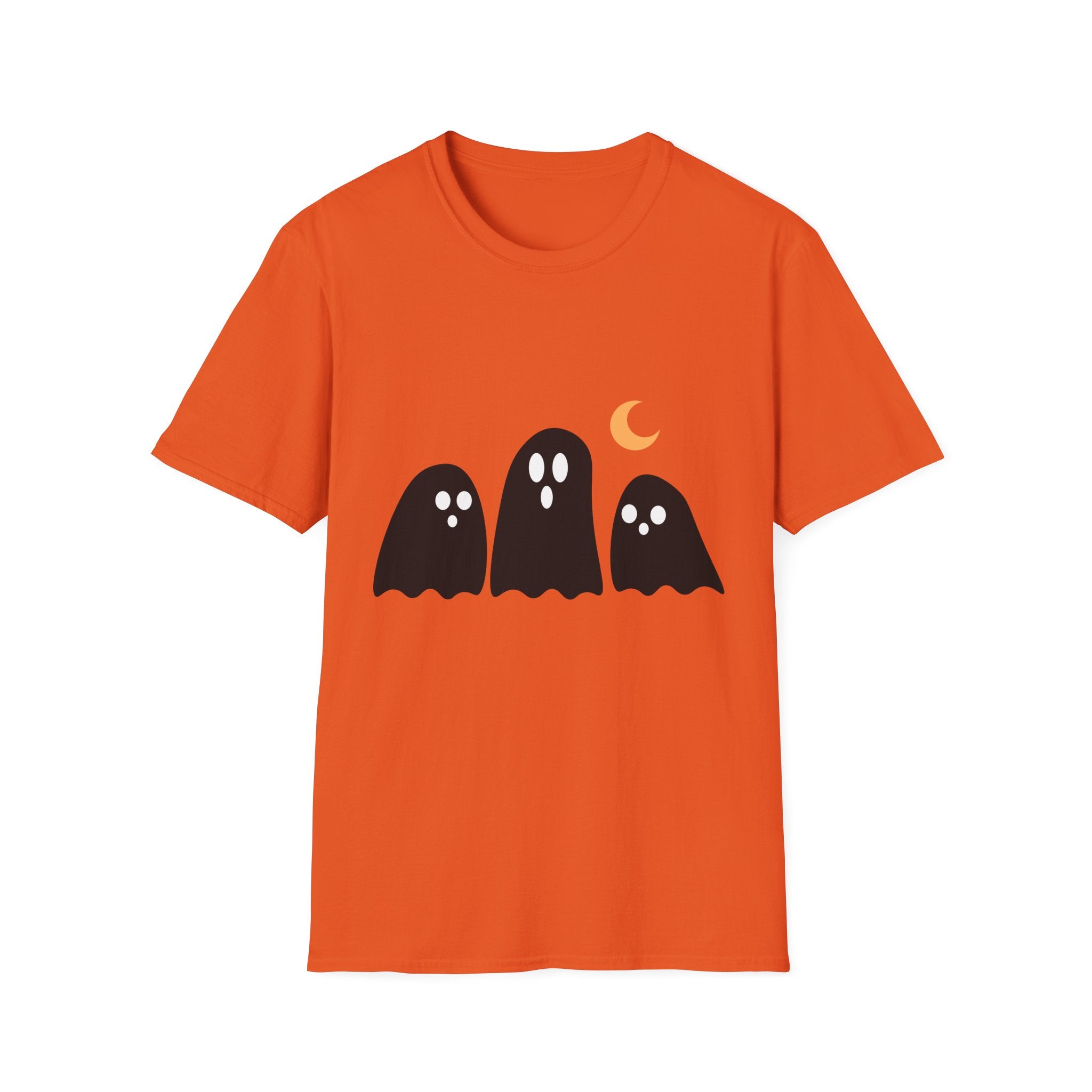Ghostly Gathering Unisex T-Shirt | Halloween Apparel, Cute Ghost Design, Spooky Season Tee, Fall Fashion, Unique Gift