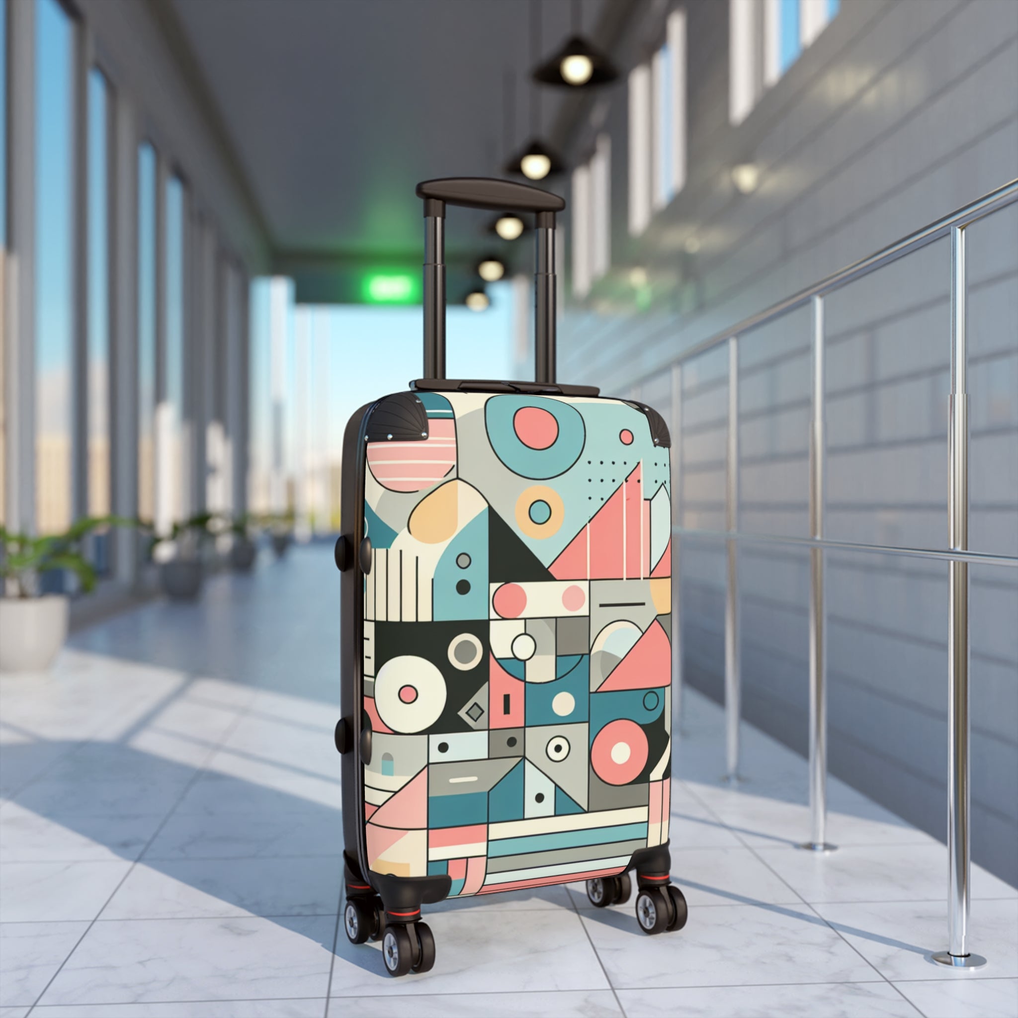 Colorful Geometric Suitcase - Travel Luggage, Stylish Carry-On, Unique Gift for Travelers, Adventure Essentials, Artistic Baggage