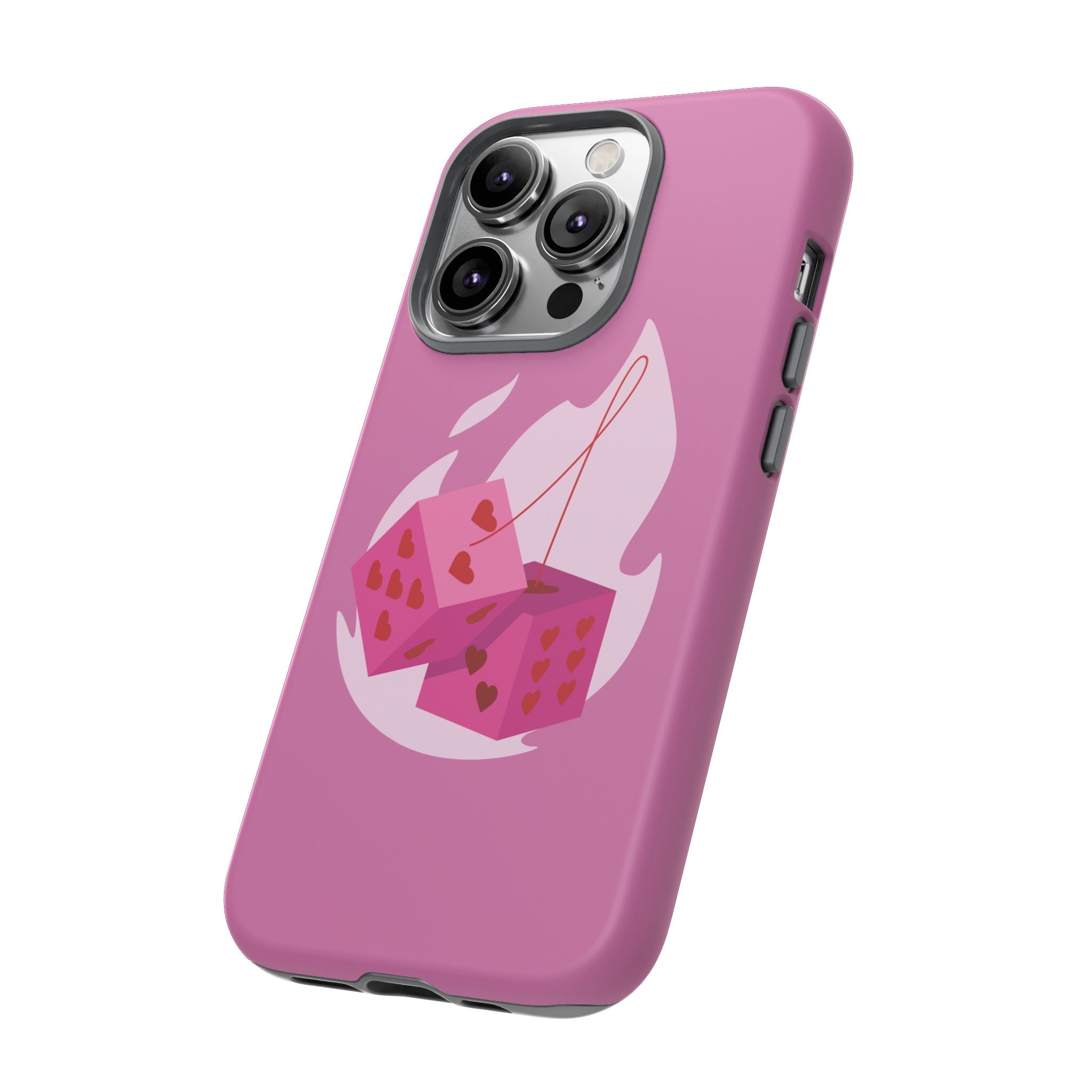 Phone Case, Tough Phone Cover, Heart Design, Cute Cell Accessories, Valentine's Day Gift, Trendy Pink Case