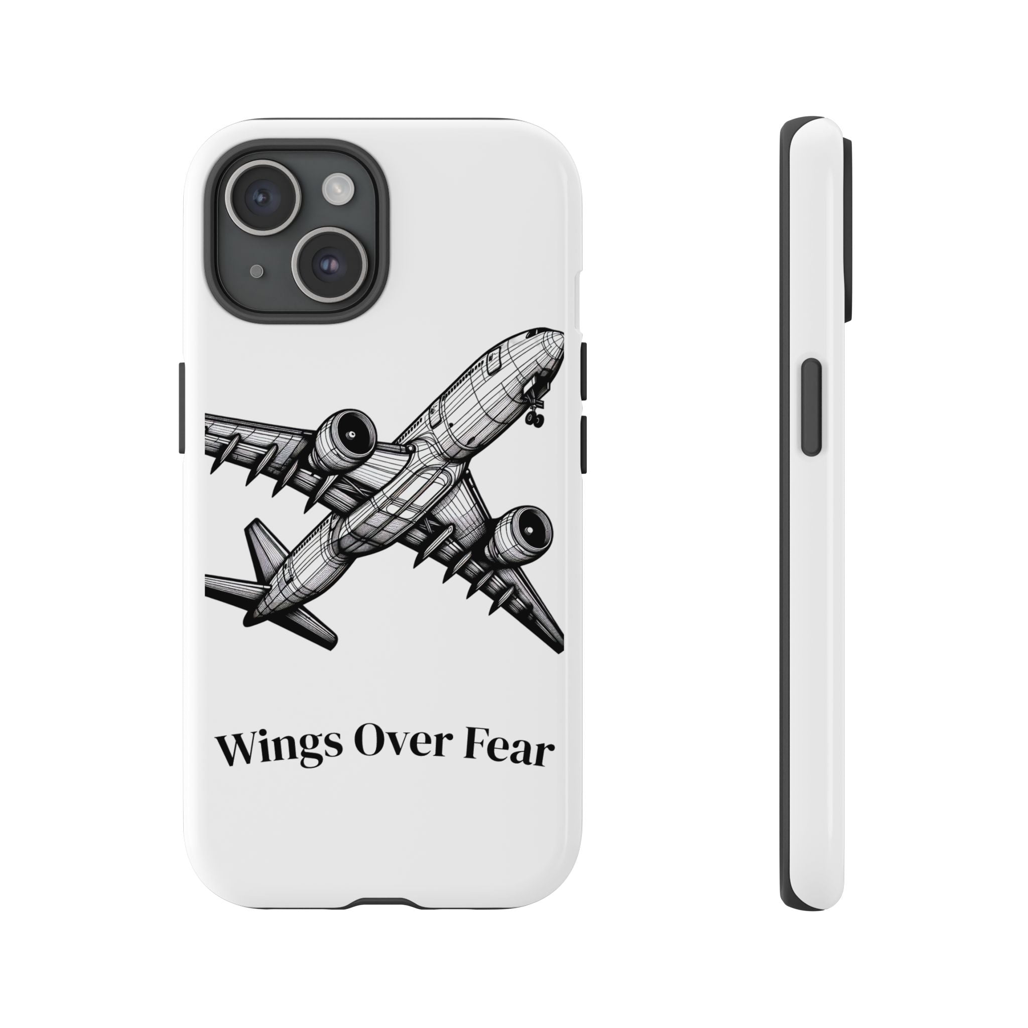 Aviation Phone Case, Inspirational Pilot Gift, Travel Enthusiast Accessory, Unique Airplane Case, Wings Over Fear Design