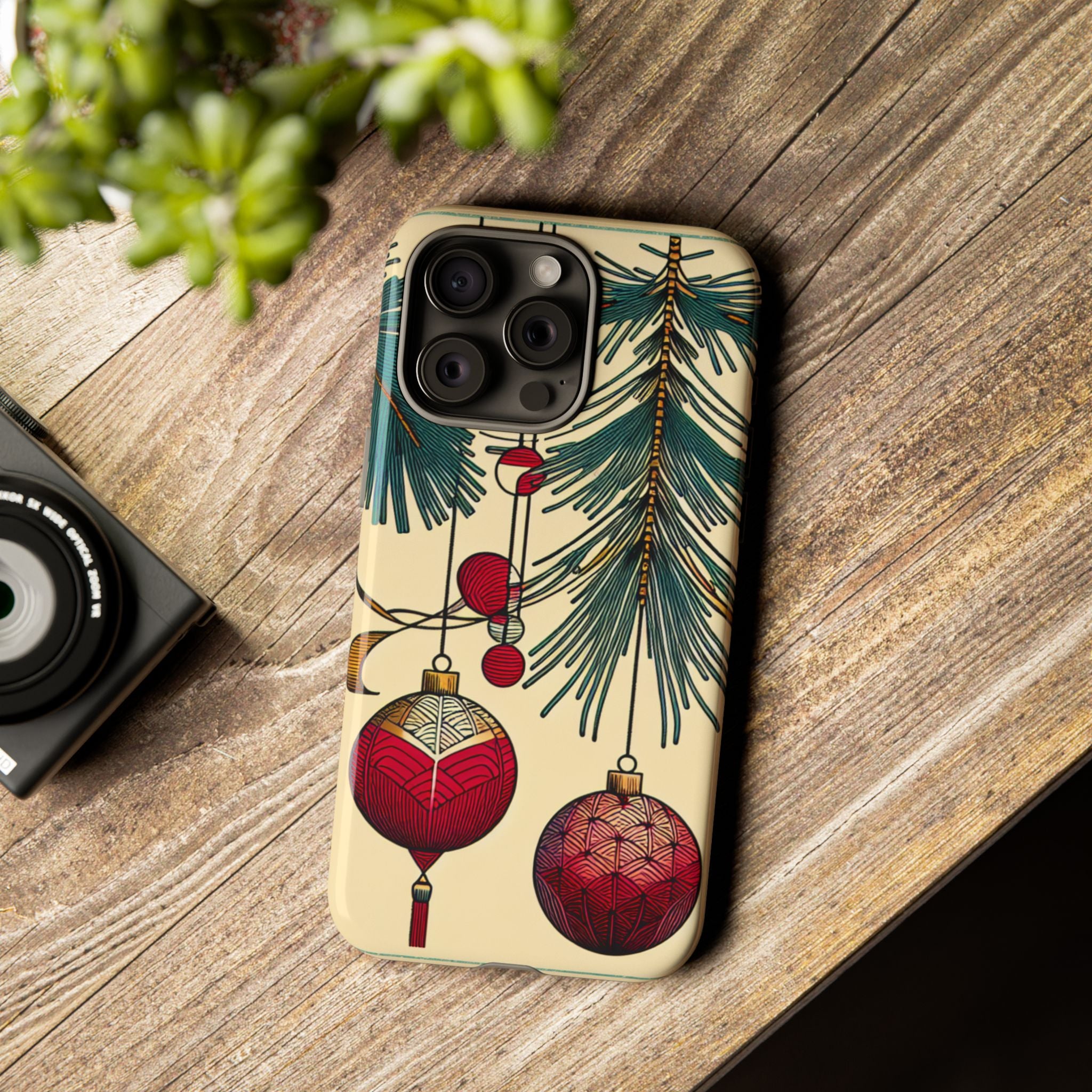 Christmas Phone Case with Ornament Design | Holiday Gift, Festive Mobile Cover, Cute Tough Case, Winter Decoration