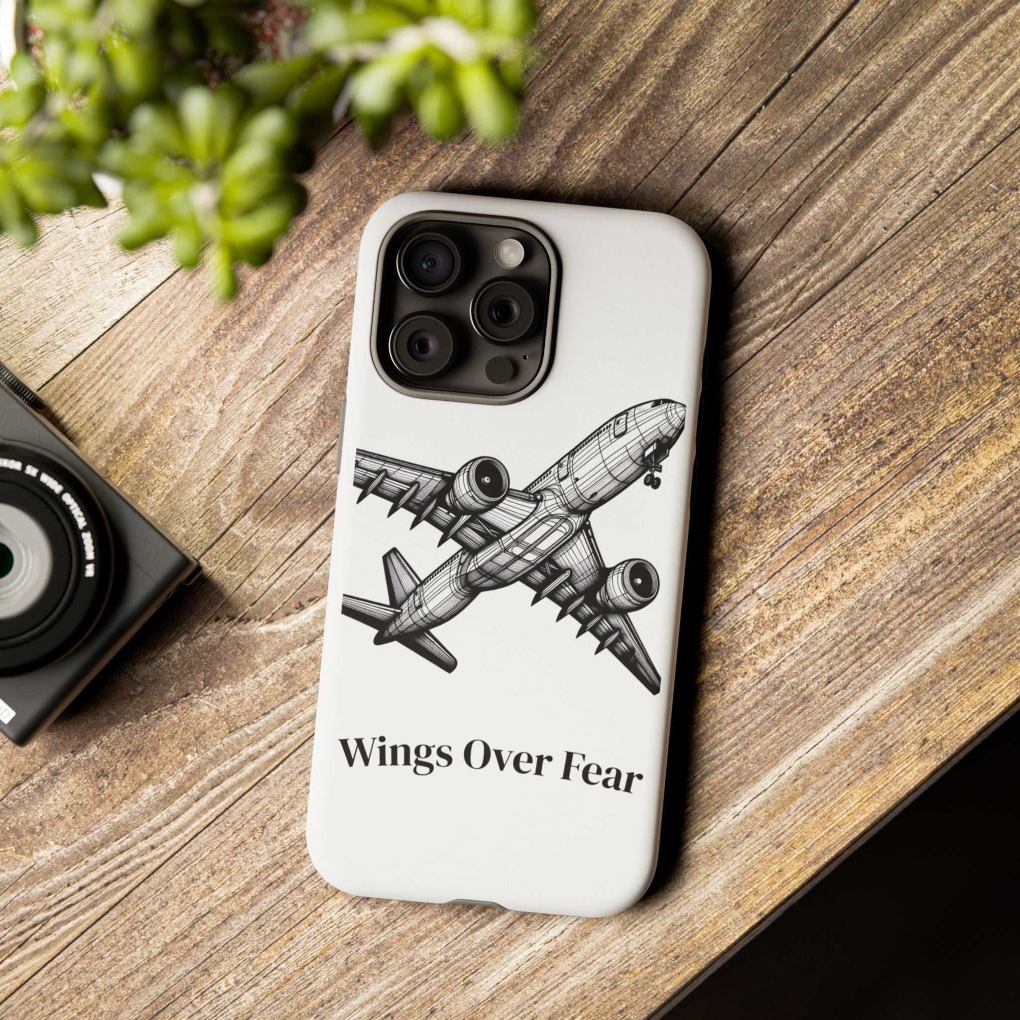 Aviation Phone Case, Inspirational Pilot Gift, Travel Enthusiast Accessory, Unique Airplane Case, Wings Over Fear Design
