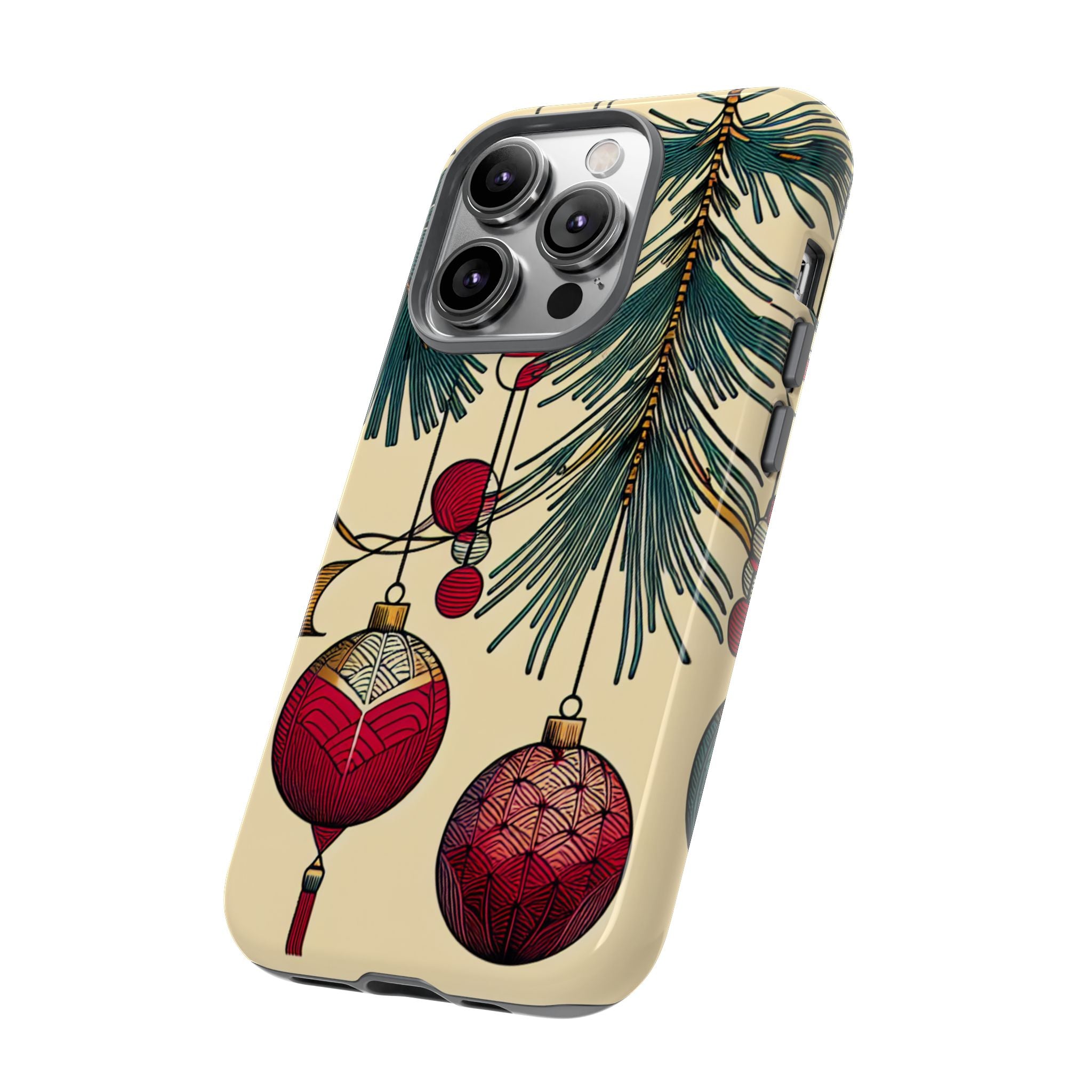 Christmas Phone Case with Ornament Design | Holiday Gift, Festive Mobile Cover, Cute Tough Case, Winter Decoration