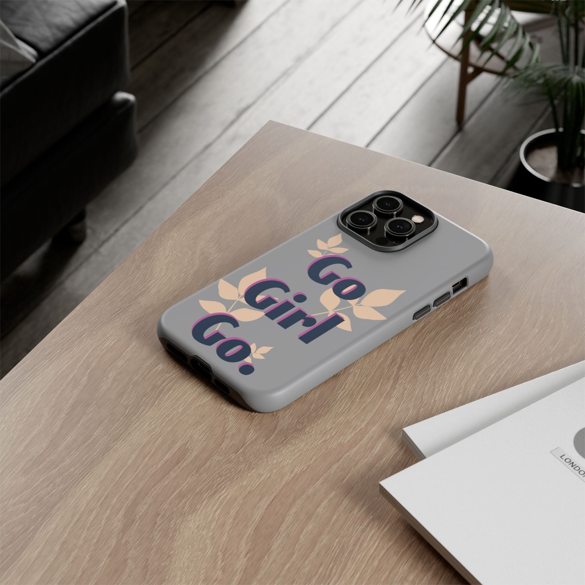 Stylish Phone Case - Go Girl Go, Motivational Tough Case, Gift for Her, Kindness Reminder, Floral Mobile Cover, Inspirational Phone [...]